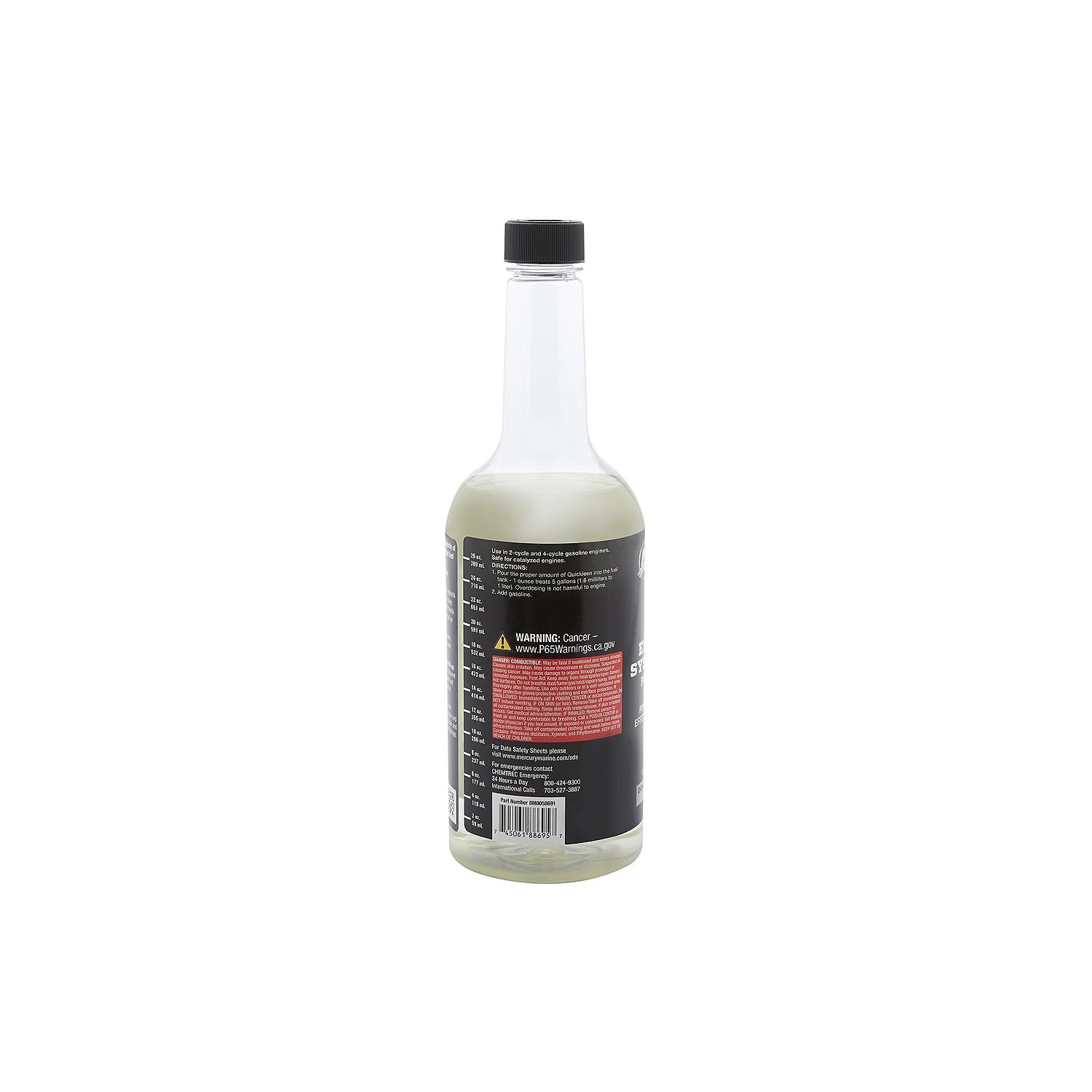 Mercury Precision 8M0058691 Quickleen 32 oz engine and fuel system cleaner for gasoline engines, carburetors, injectors, and spark plugs back