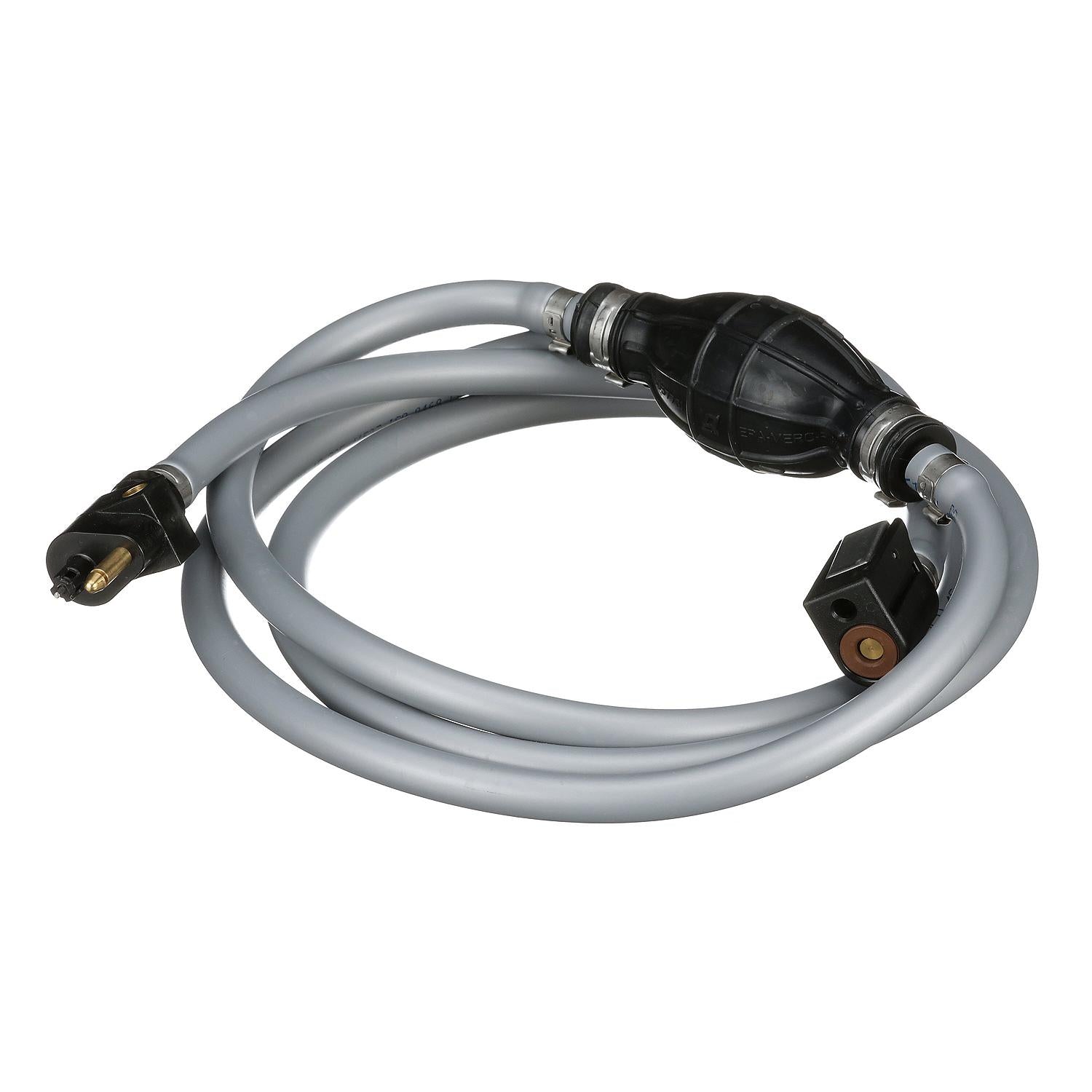 Mercury 8M0061894 8-foot gray fuel line assembly with inline primer bulb and quick disconnect connectors back