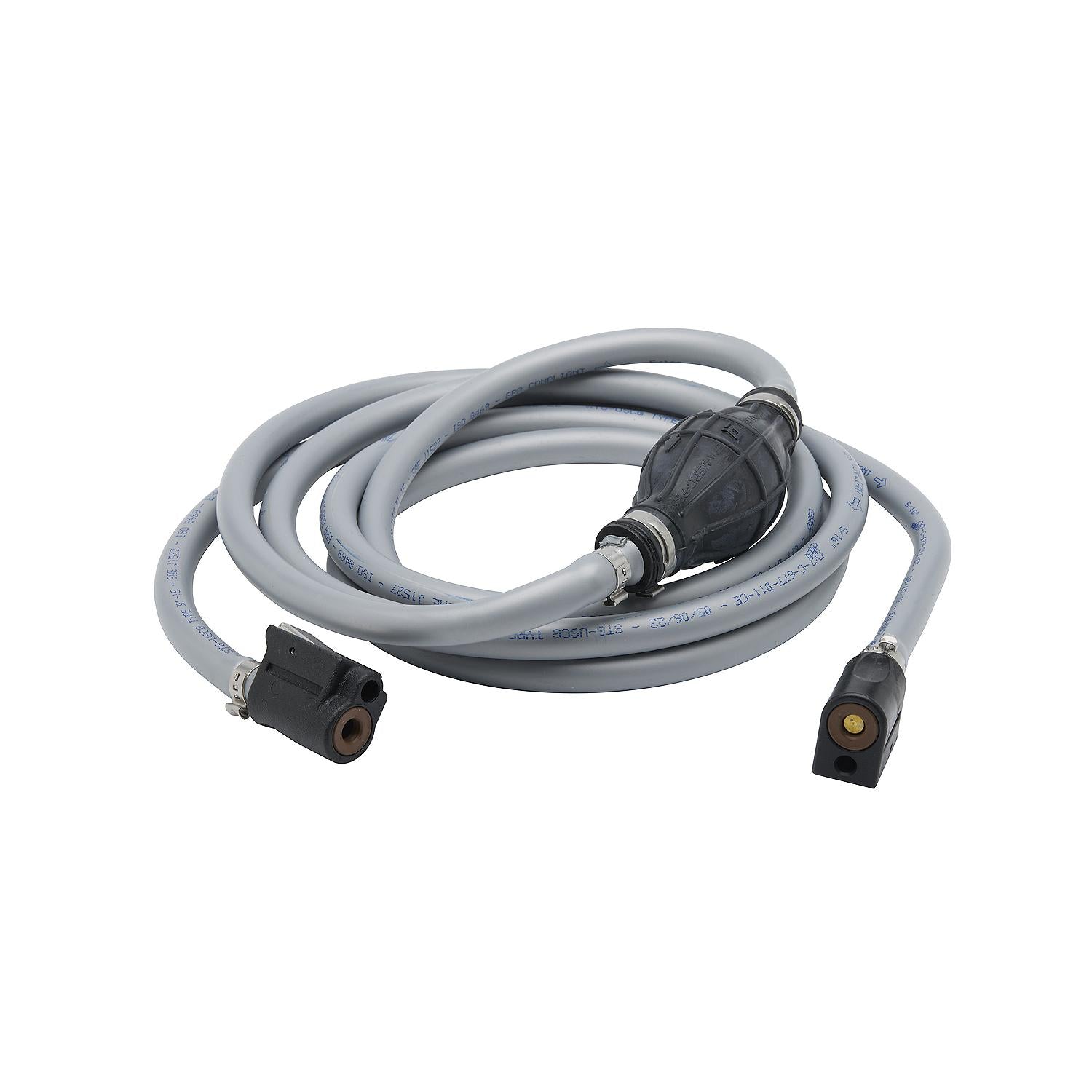 Mercury 8M0061897 12-foot gray fuel line assembly with primer bulb and clip-on disconnect fittings