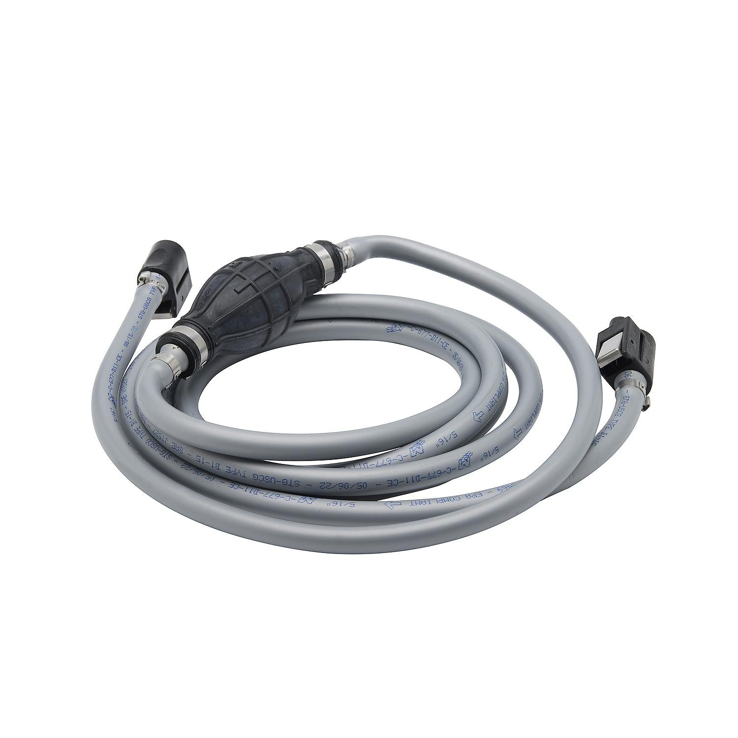 Mercury 8M0061897 12-foot gray fuel line assembly with primer bulb and clip-on disconnect fittings Back