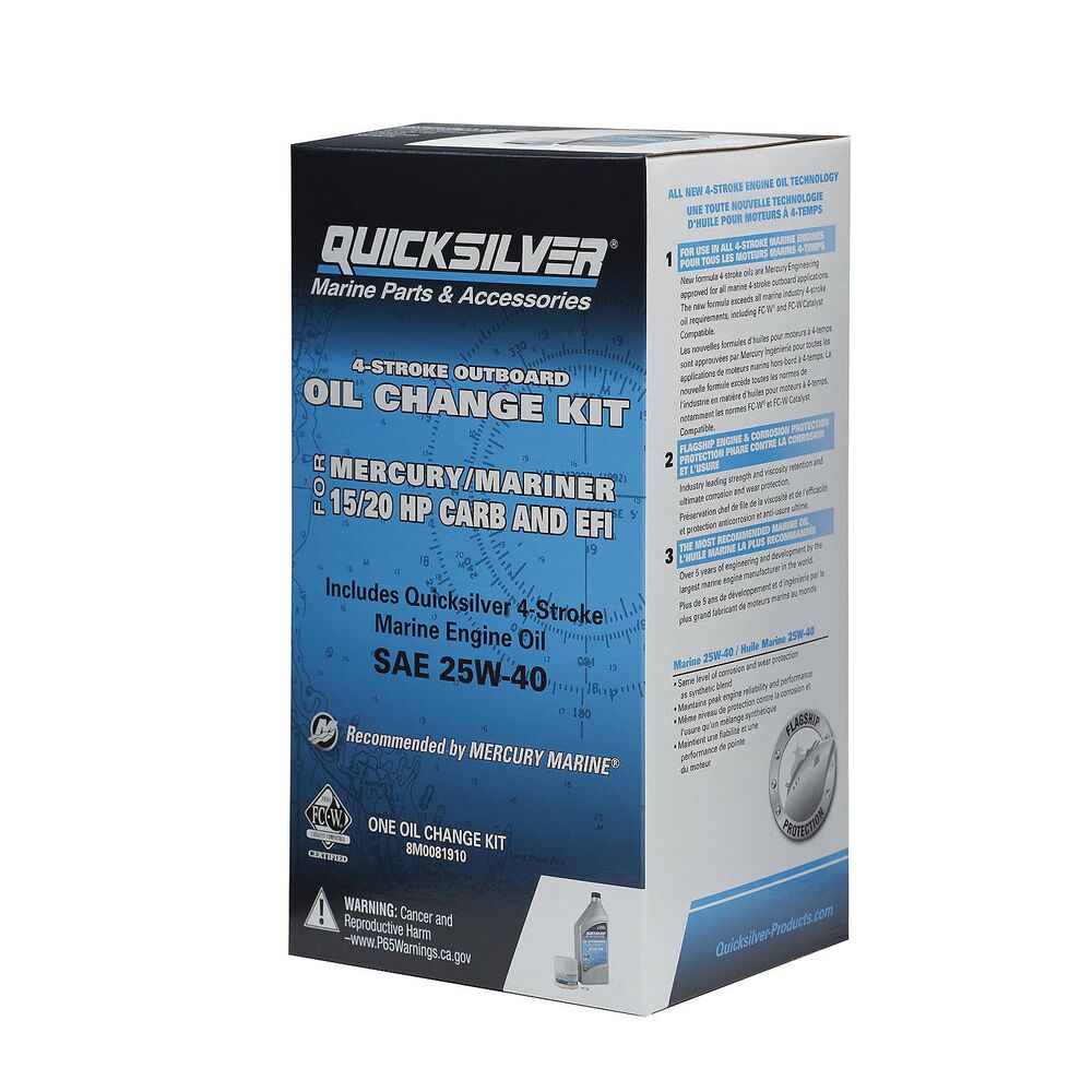 Quicksilver 8M0081910 25W-40 oil change kit for Mercury 15-20 HP outboards - view 6