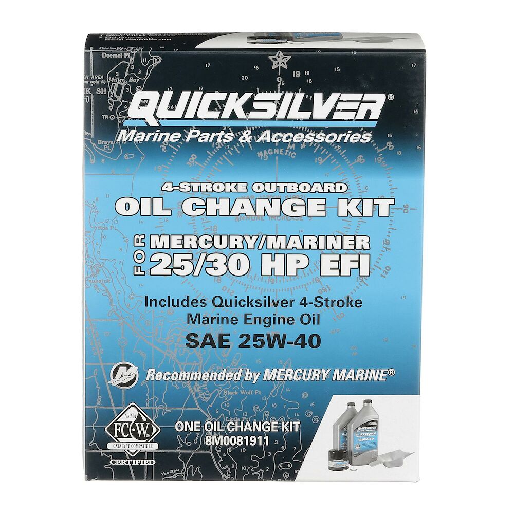 Quicksilver 8M0081911 25W-40 oil change kit for Mercury 25-30 HP EFI outboards - view 7