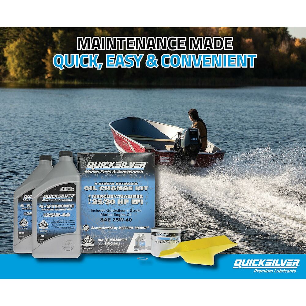 Quicksilver 8M0081911 25W-40 oil change kit for Mercury 25-30 HP EFI outboards - view 8