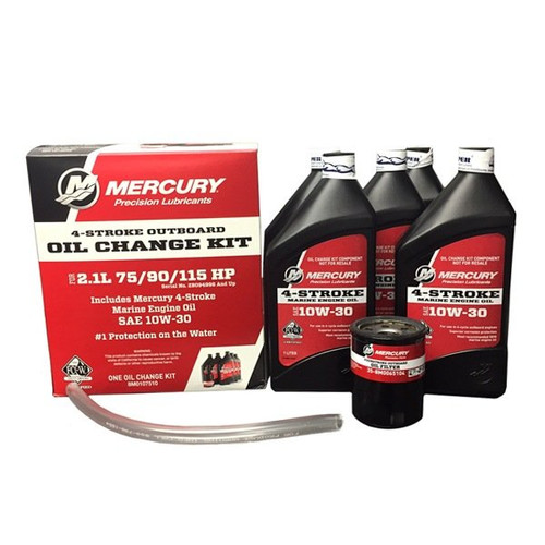 Mercury Marine 75hp-115hp 4 Stroke 10W-30 2.1L Outboard Oil & Filter Change Kit 8M0107510