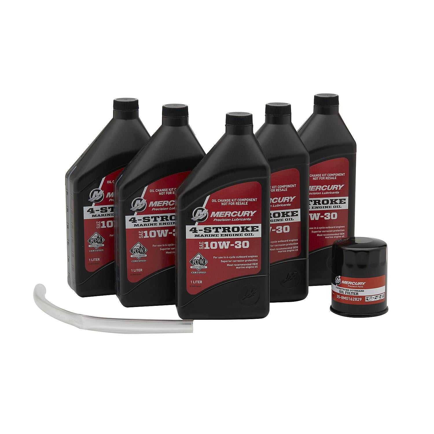 Mercury 10W-30 oil change kit for 2.1L 75 90 and 115hp EFI FourStroke outboards serial 2B094996 and up 8M0107510