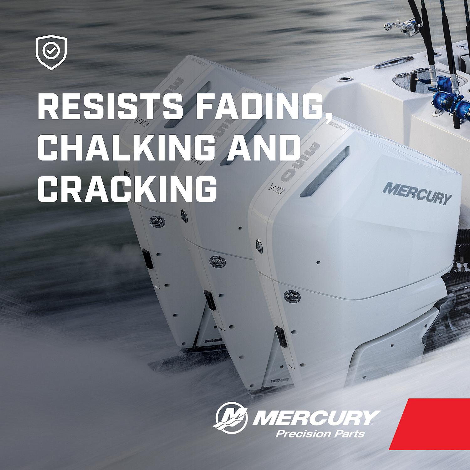 Mercury 8M0122500 Pearl Fusion White enamel spray paint 12 ounce can for Mercury painted outboards resists fading