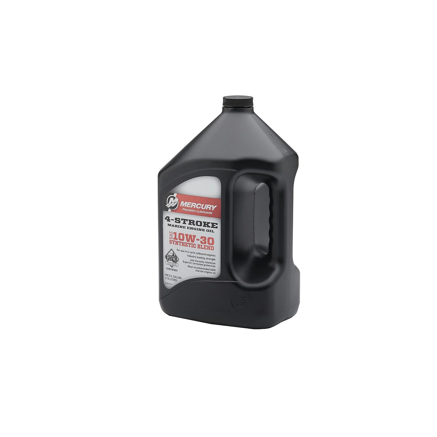 Mercury SAE 10W-30 Synthetic Blend 4-Stroke Marine Engine Oil, 1-Gallon Bottle (8M0142151) Right Angle