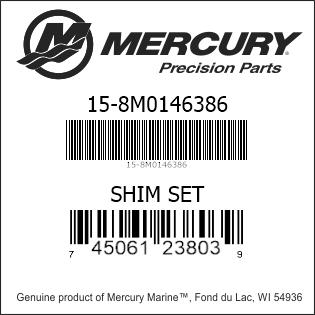 Mercury 8M0146386 Gearcase Shim Set 200-300 HP