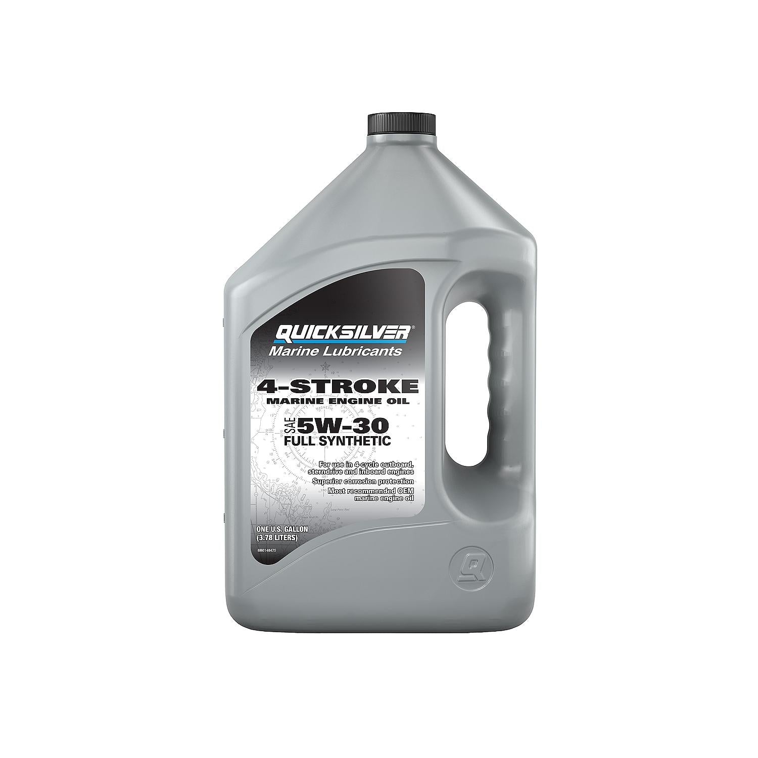 Quicksilver 8M0148475 5W-30 full synthetic marine engine oil bottle