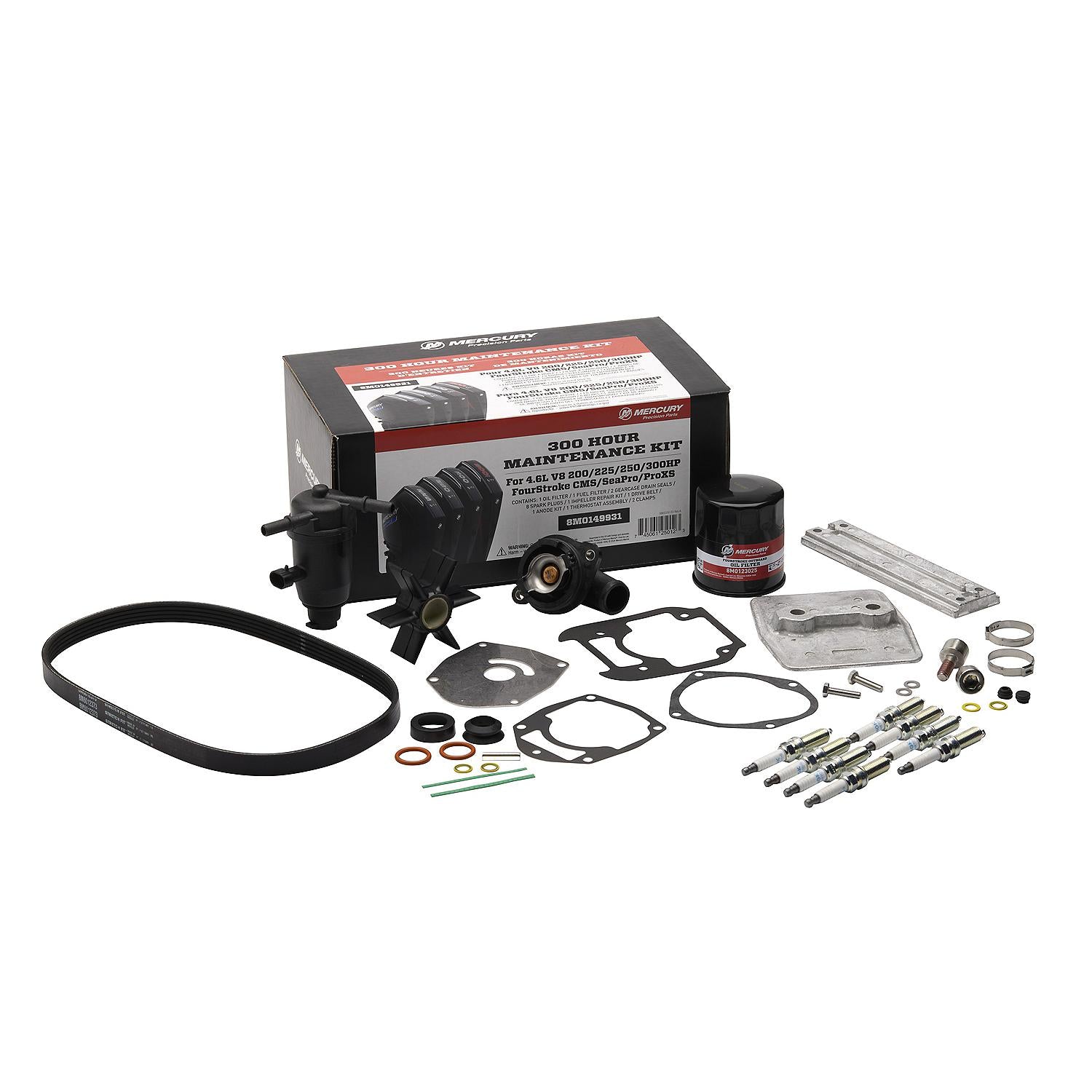 Mercury Precision Parts 300-hour maintenance kit for 4.6L V8 CMS outboards 8M0149931 Box