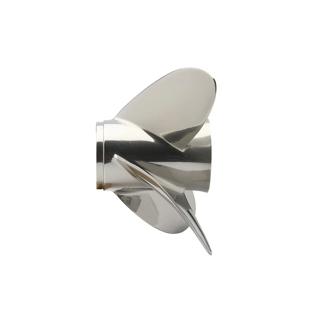 Mercury Bravo I stainless steel propeller, 4-blade, 15.25 x 28 right-hand, part 8M0151217 Side