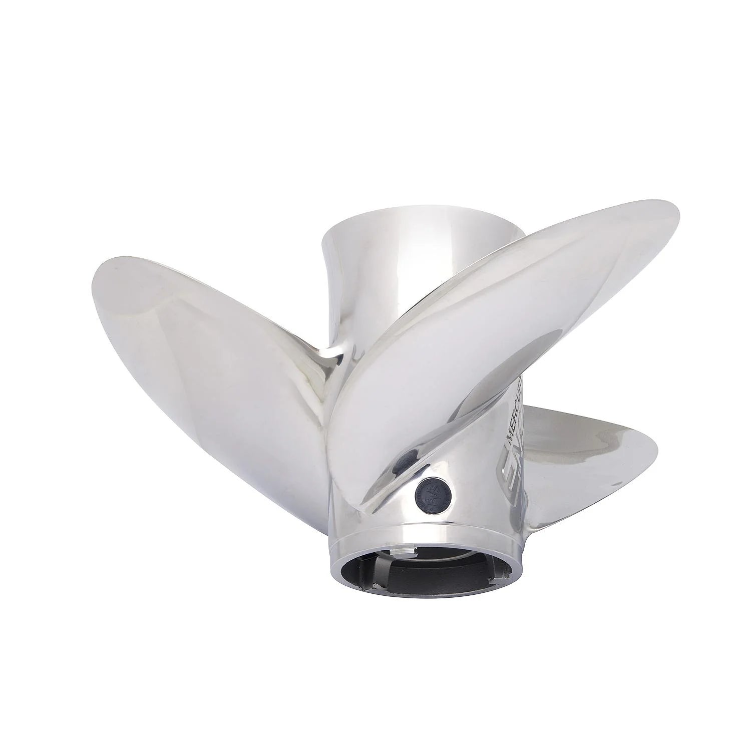 Mercury Enertia 3-blade stainless propeller 15.6" x 13" right-hand, X7 alloy, part 8M0151227 Side