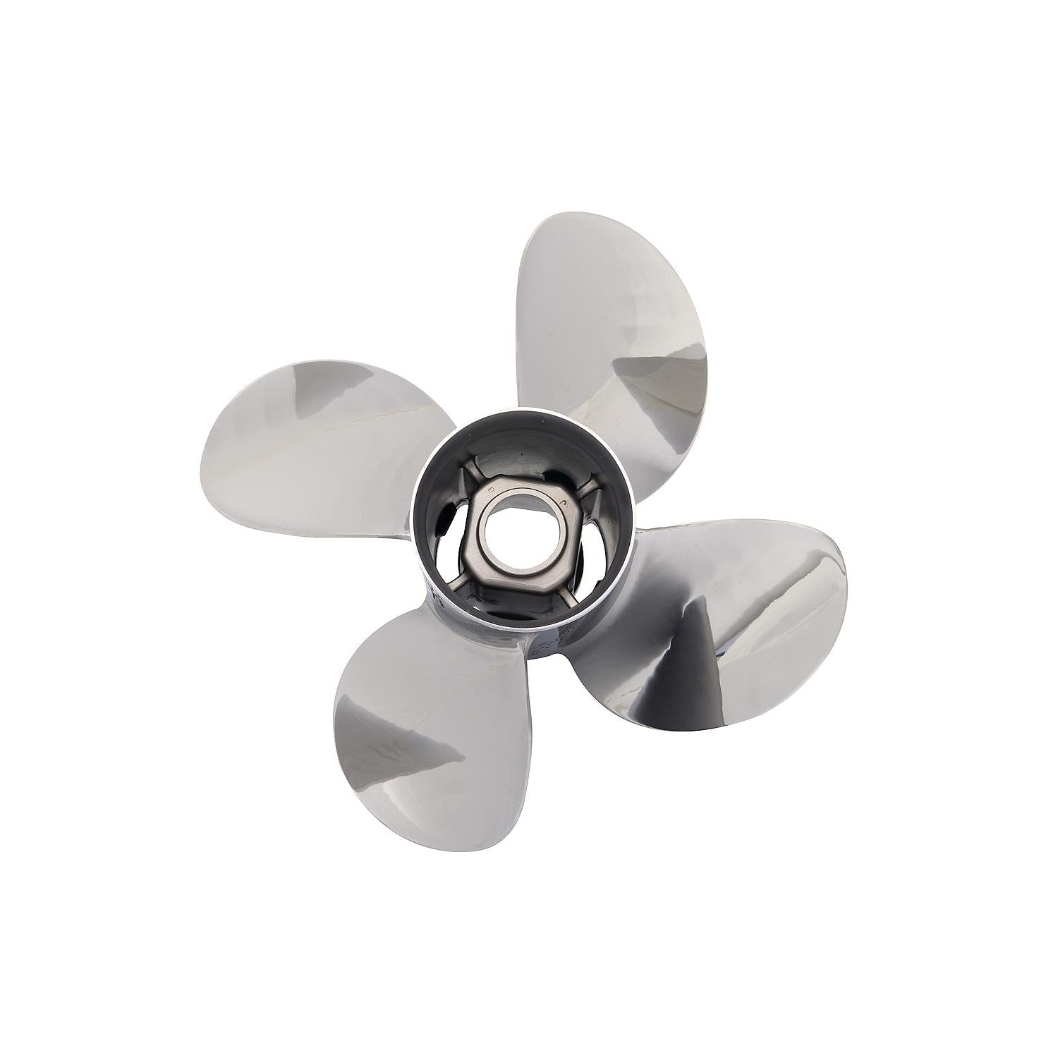 Mercury 8M0151364 Spitfire X7 4-Blade Stainless Steel Propeller, 12.8" Dia. X 21" Pitch, Right Hand Rotation