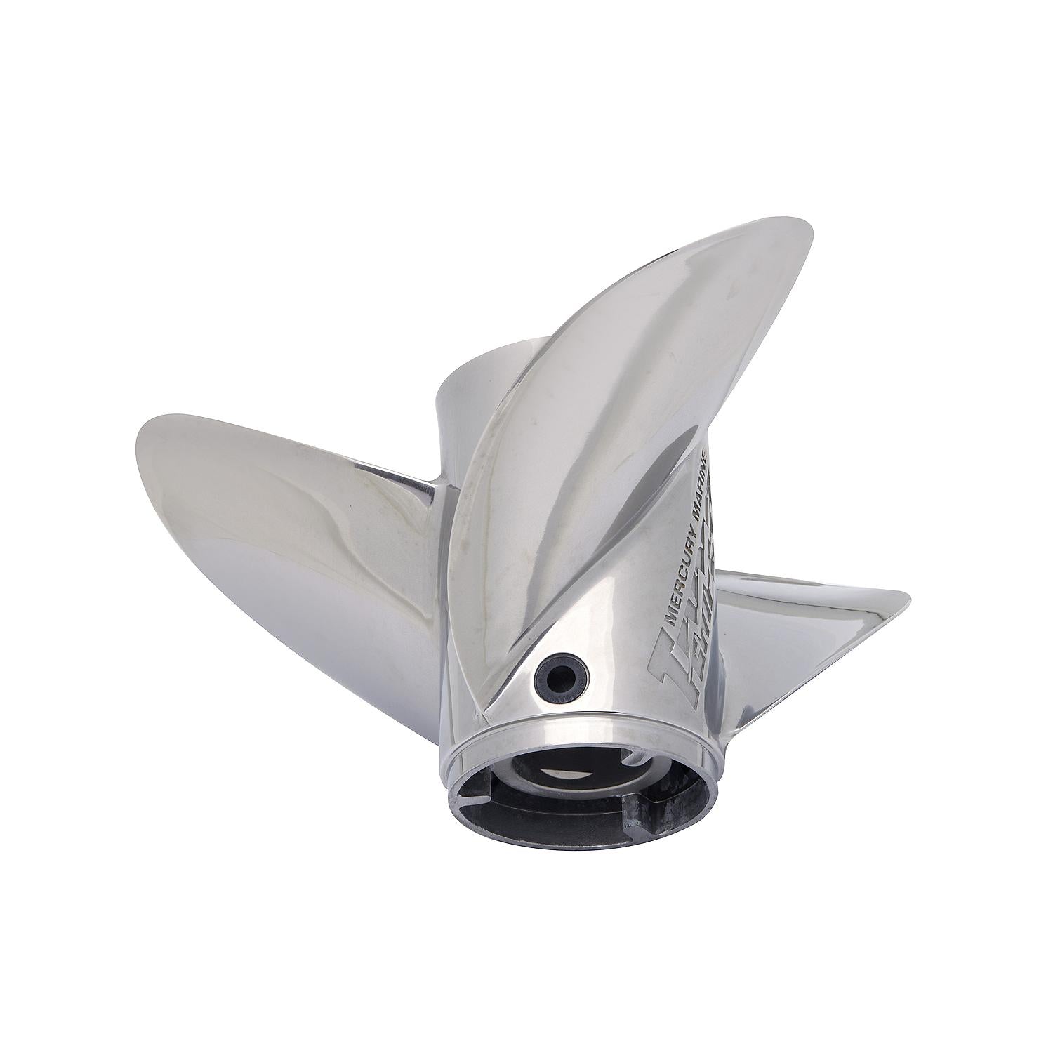Mercury Tempest Plus 3-blade stainless steel propeller 14.6 x 26 right hand rotation Front