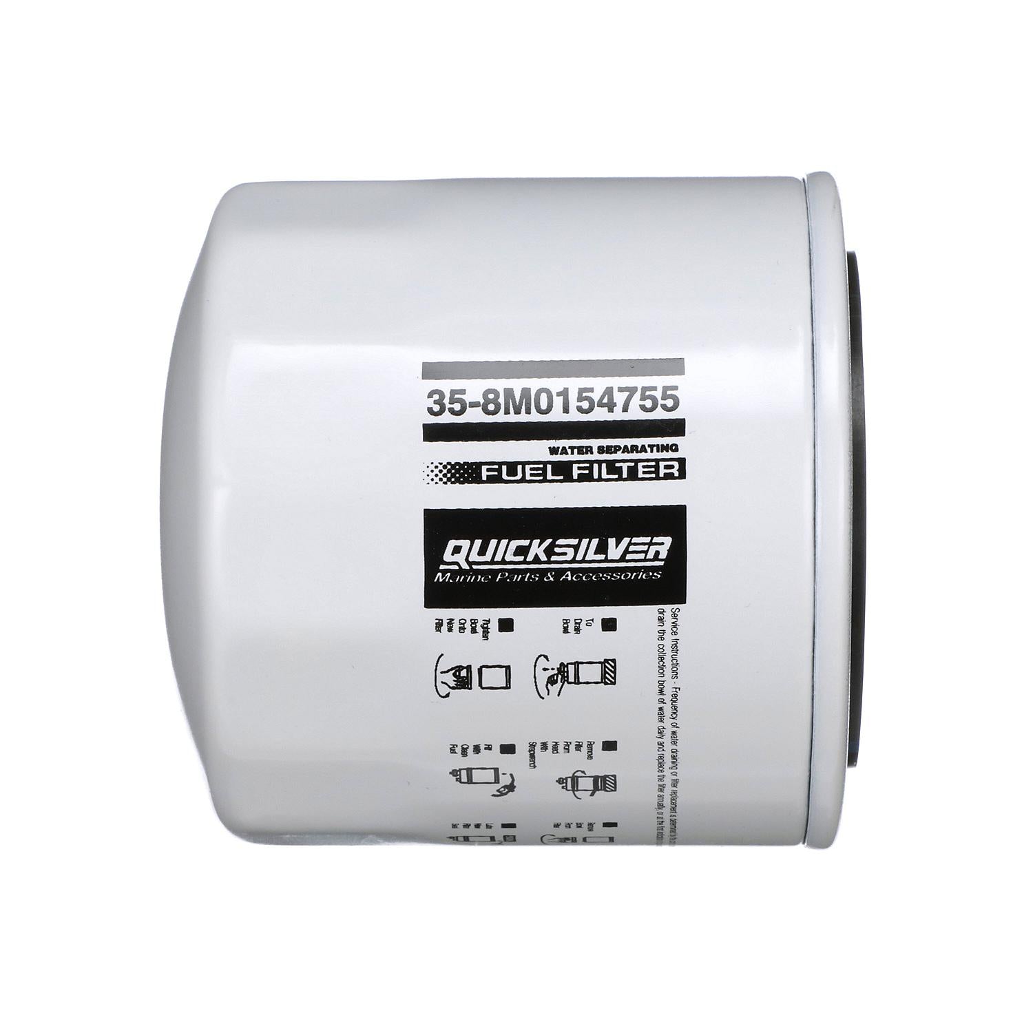 Quicksilver 8M0154755 Water Separating Fuel Filter for 115HP+ Marine Engines