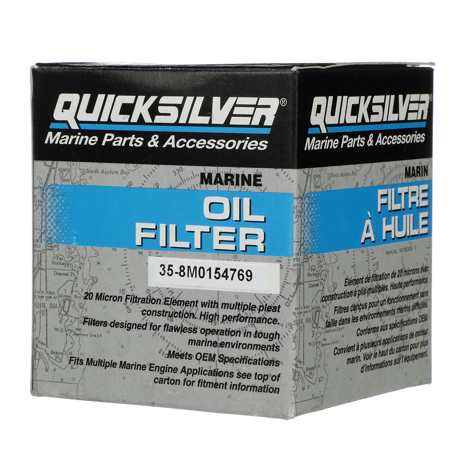 Quicksilver Oil Filter 8M0154769 – 20-Micron Marine Engine Filter Box