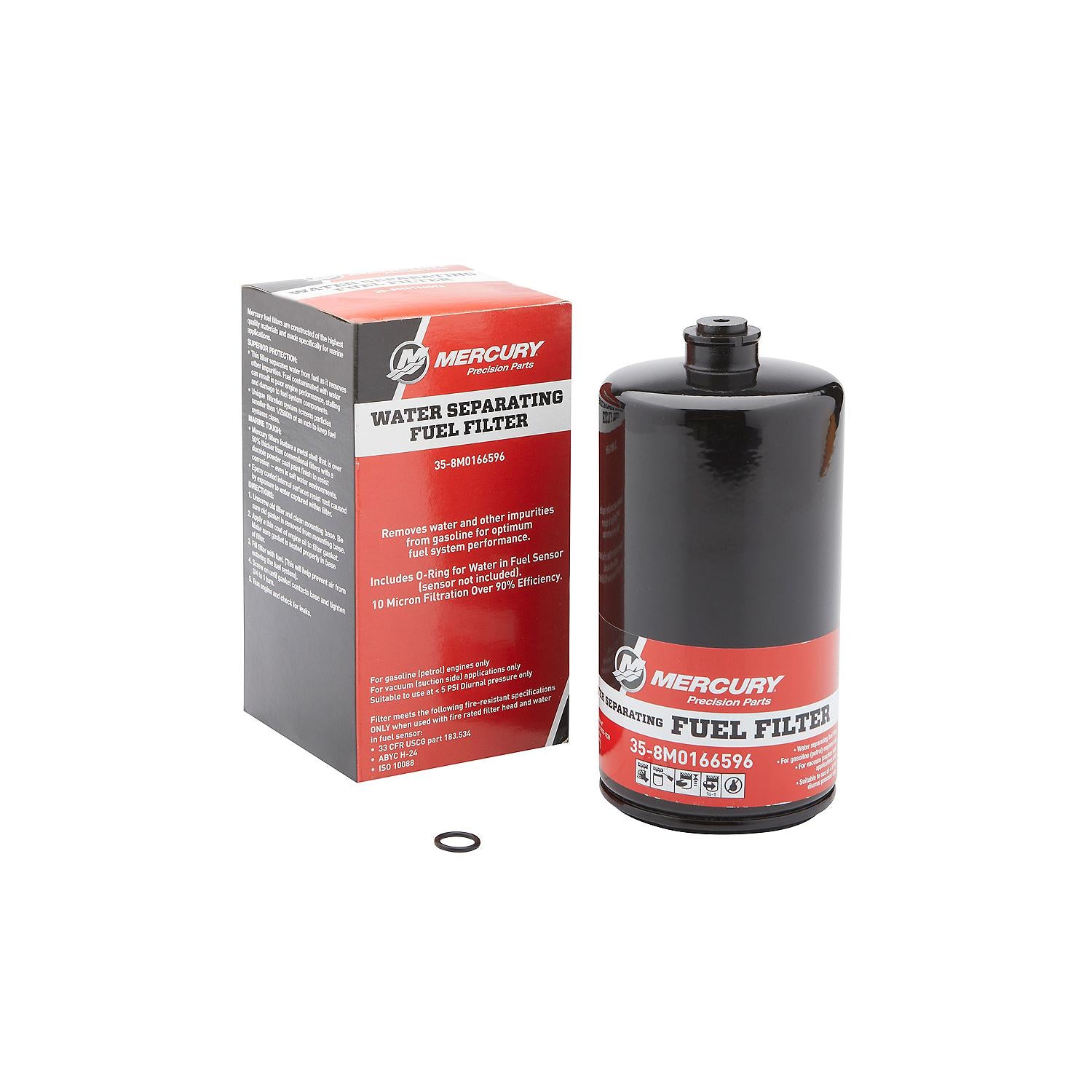 Mercury 8M0166596 water separating fuel filter for 450R 500R V12 600HP Verado and 500HP SeaPro outboards Filter and Box