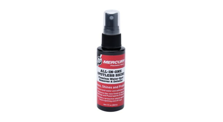 Mercury 8M0170561 All-in-One Spotless Shine 2 oz water spot remover and detailer for boat cowlings gel coat fiberglass chrome glass and painted surfaces