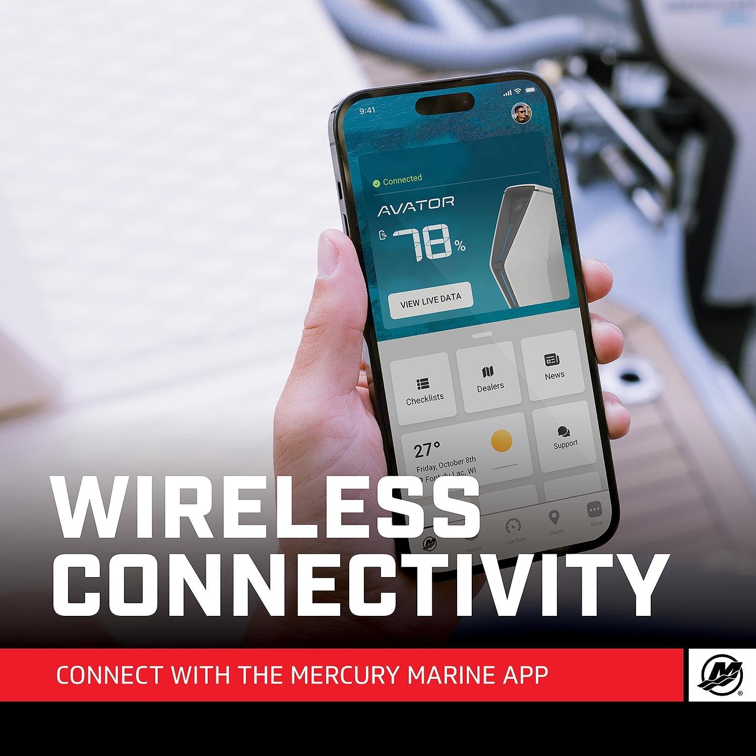 Mercury 8M0173128 SmartCraft Connect Single Engine gateway module for Bluetooth and Wi-Fi engine data streaming Wireless