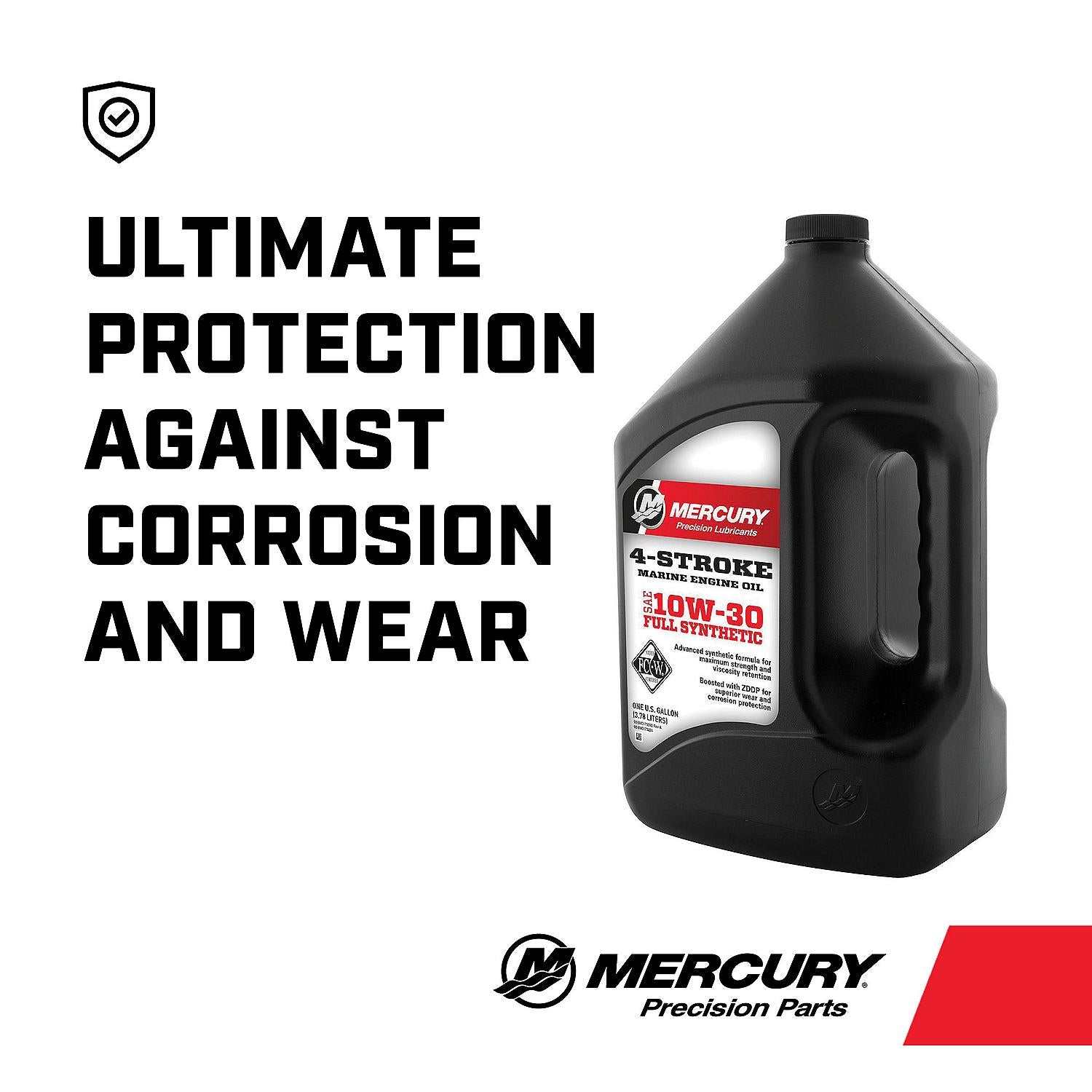 Mercury 10W-30 4-Stroke Full Synthetic Marine Engine Oil, 1 Gallon Untimate