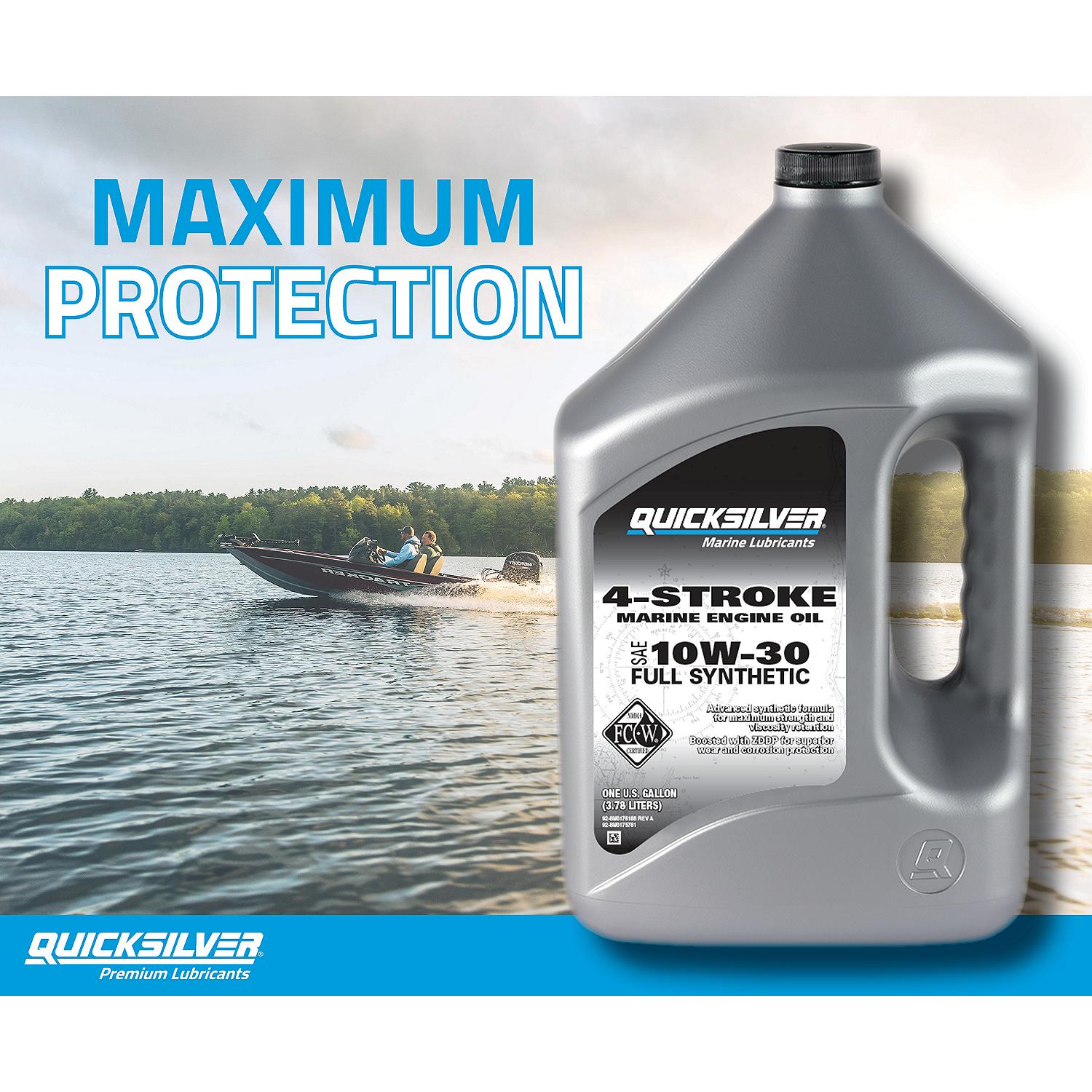 Quicksilver 8M0175781 10W-30 full synthetic 4-stroke marine engine oil 1 gallon