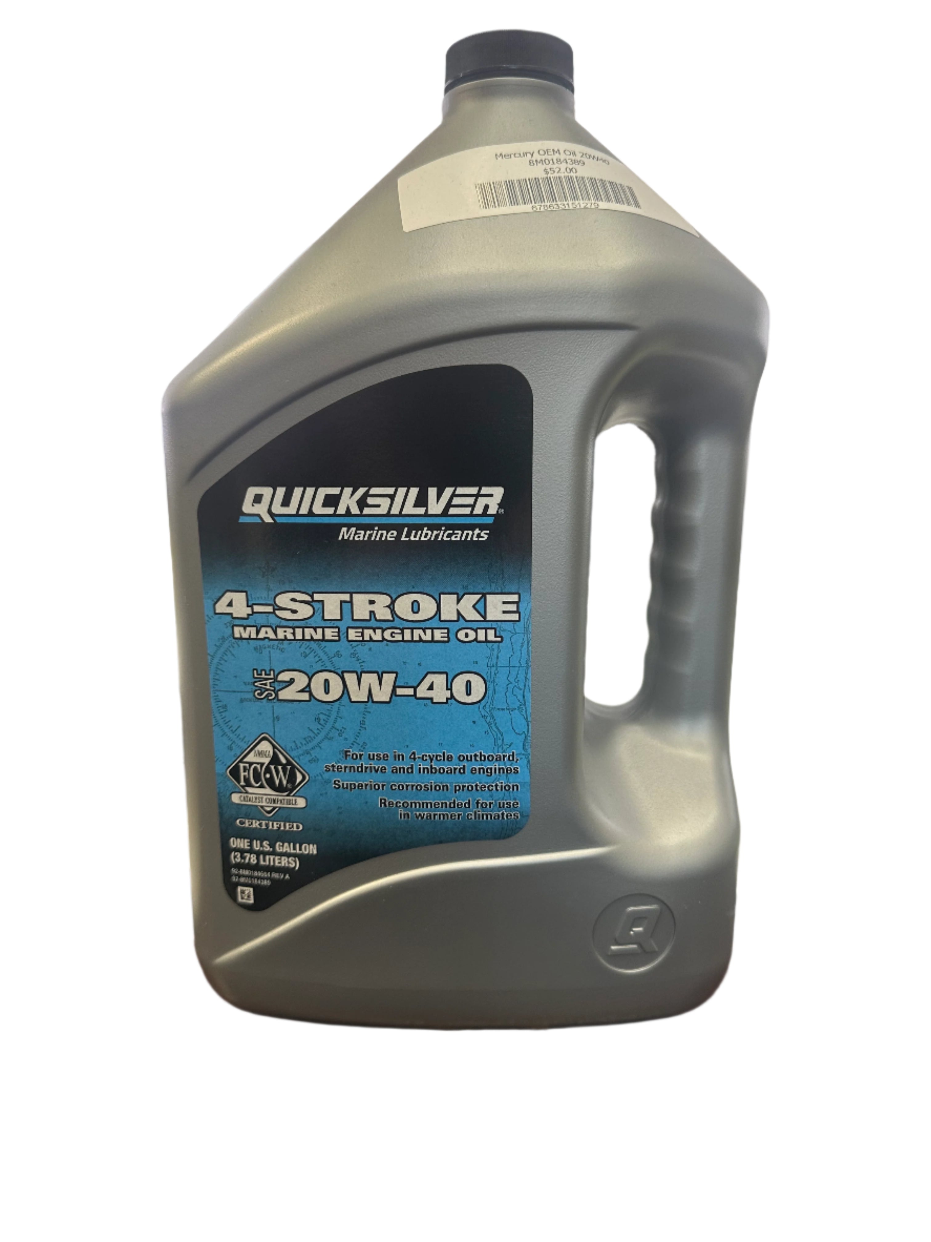 Quicksilver OEM Oil 20W-40 4 Stroke - Mercury 8M0184389 1 Gallon