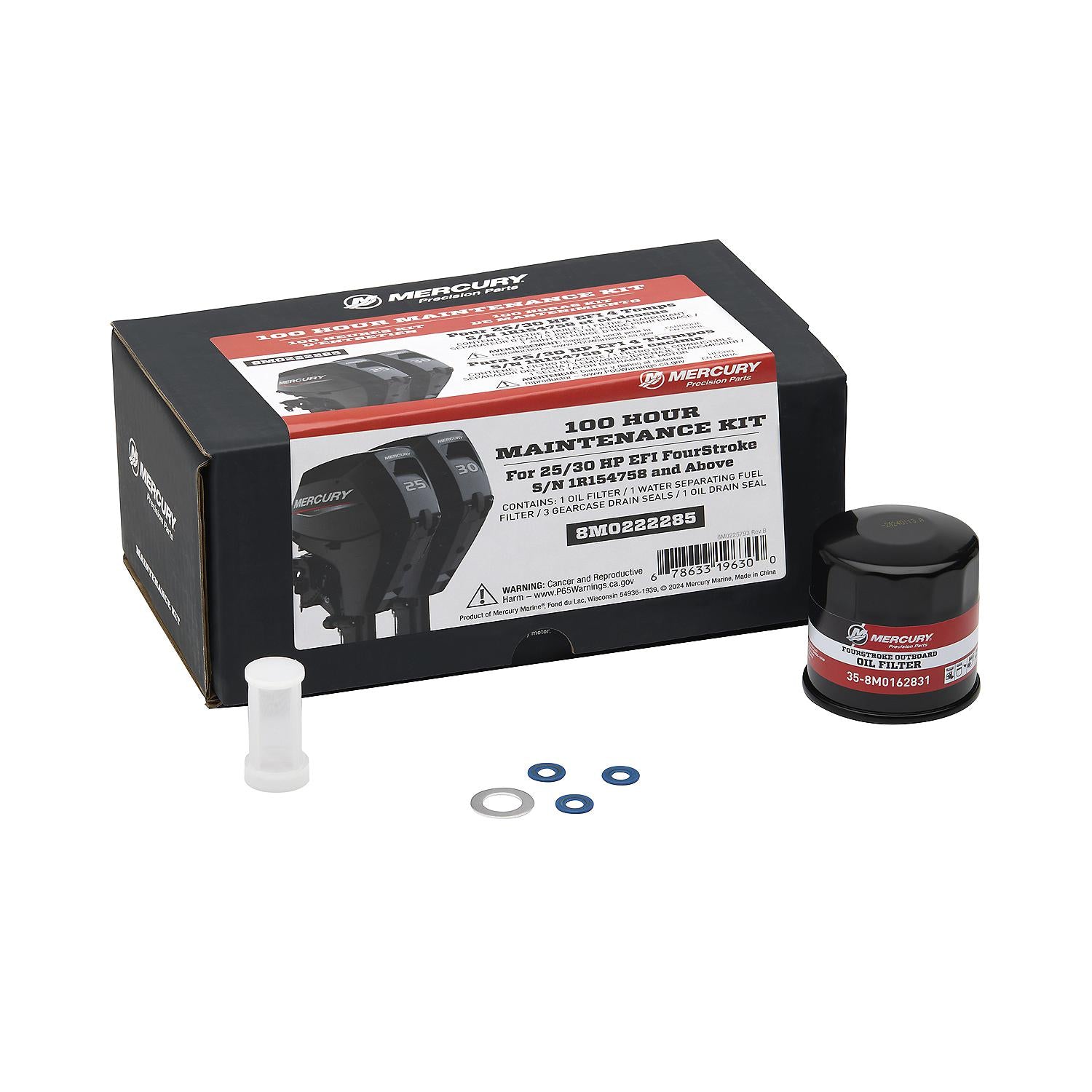 Mercury 8M0222285 100 Hour Kit for 25-30hp FourStroke EFI