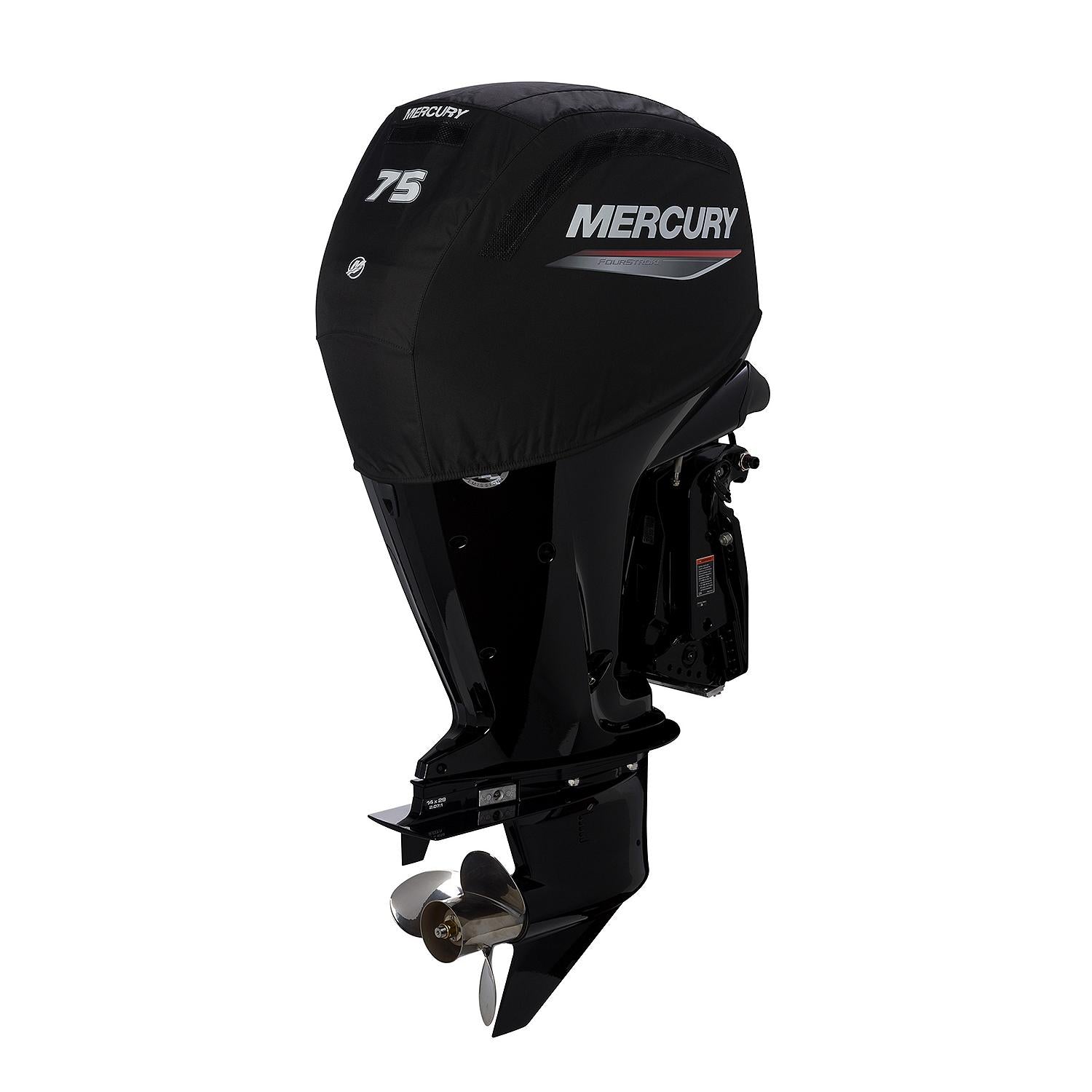 Mercury 8M0228505 black vented splash cover for 2.1L 75hp FourStroke outboard