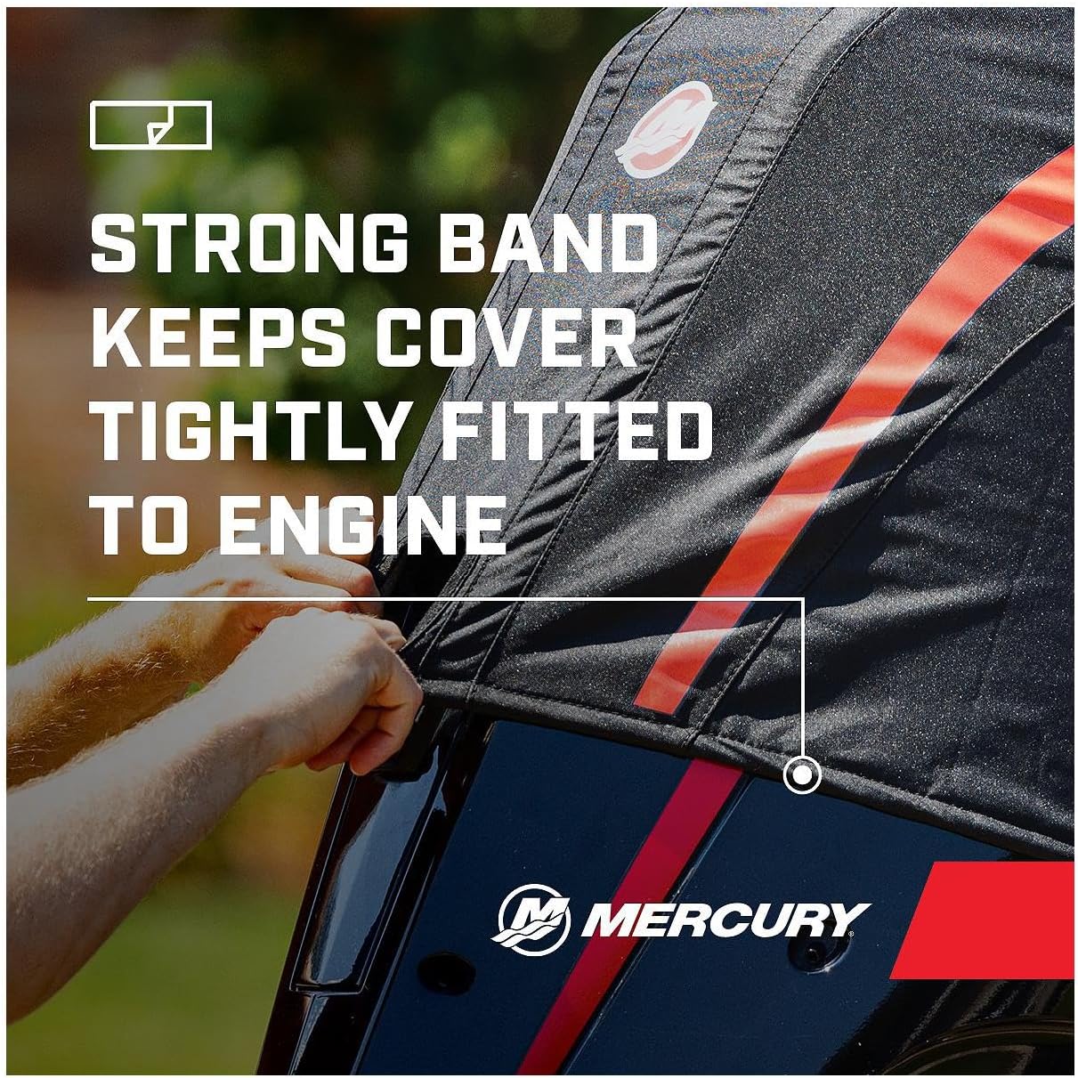 Mercury 8M0228507 black vented splash cover for 2.1L 90hp FourStroke outboard Strong