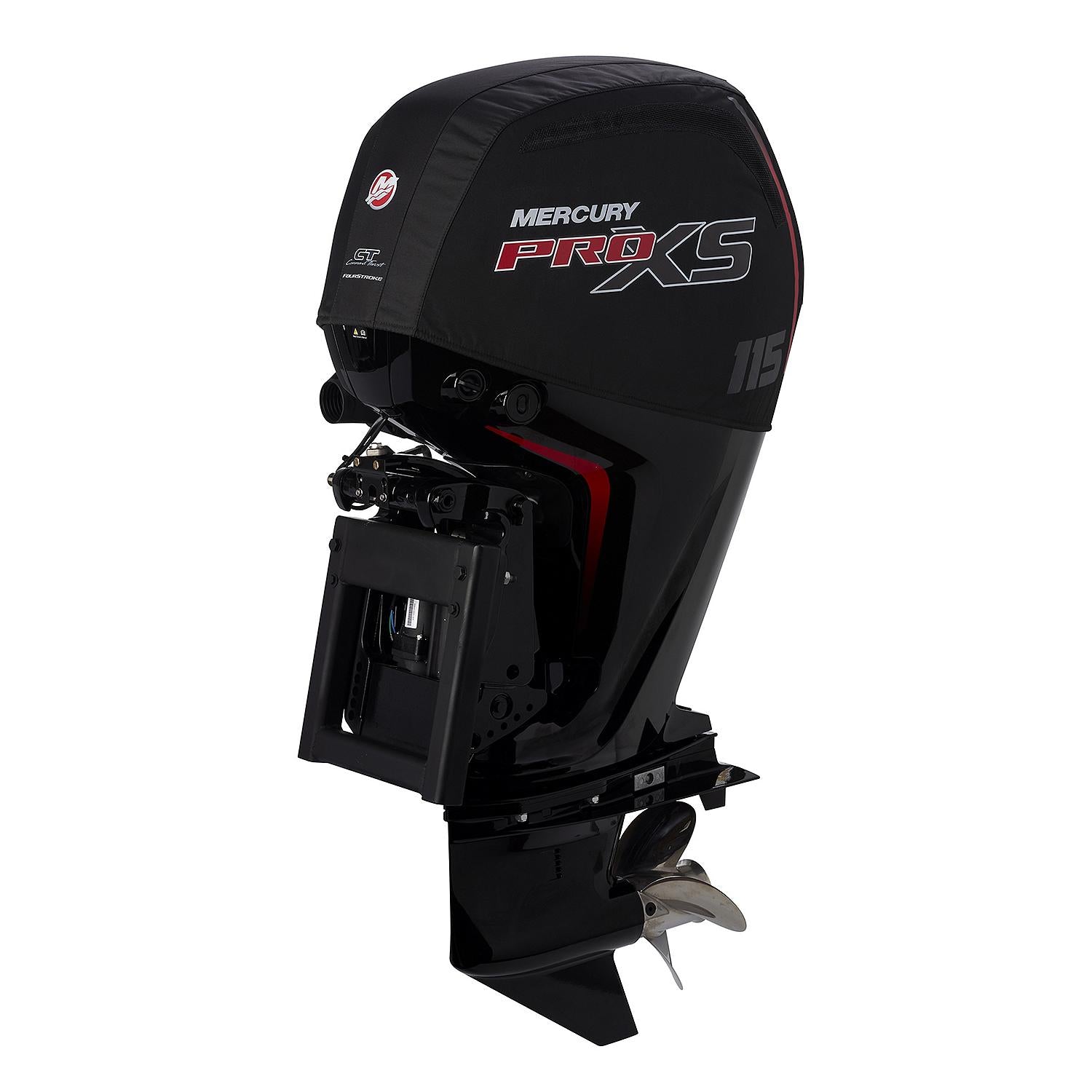 Mercury 8M0228530 black vented splash cover for 2.1L 115hp Pro XS outboard