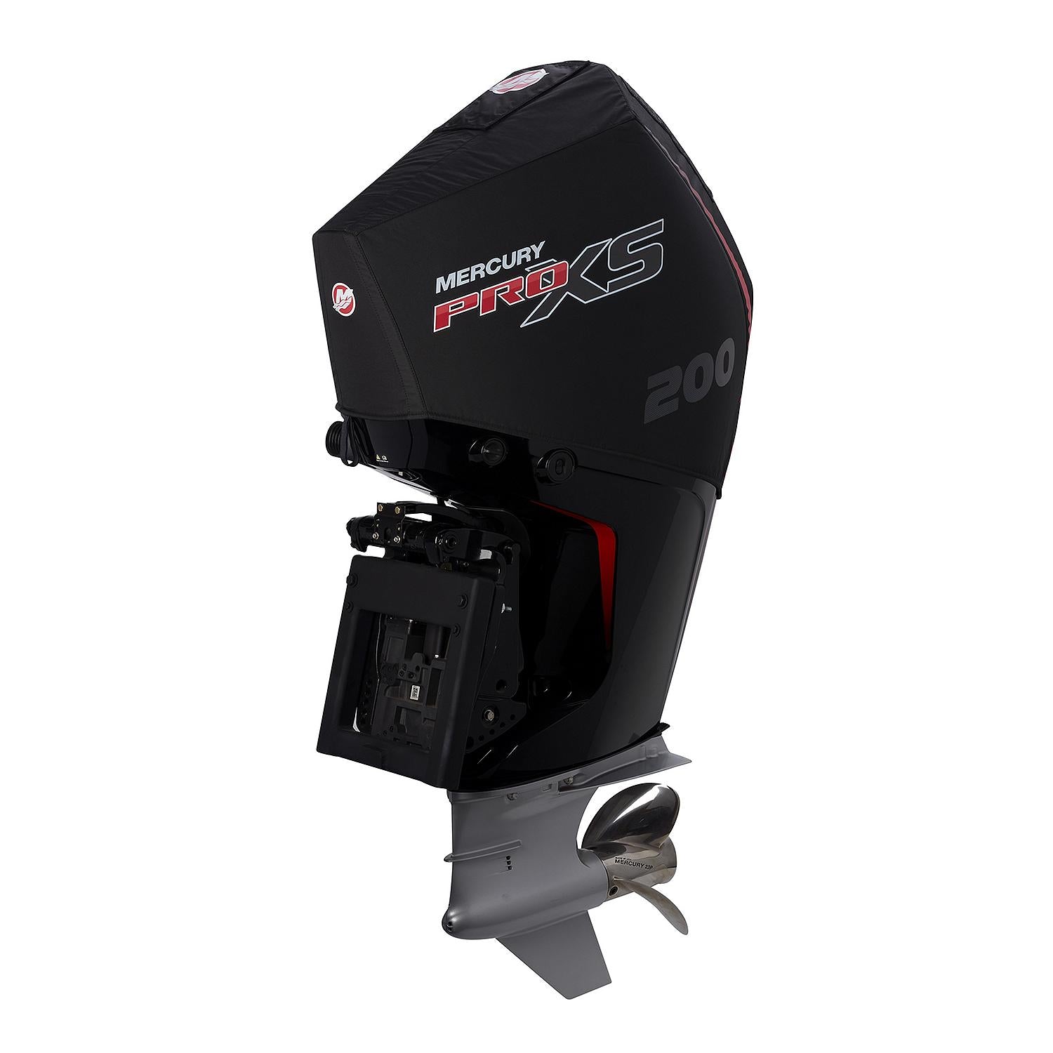 Mercury 8M0228533 black vented splash cover for 4.6L V8 200hp Pro XS outboard Back