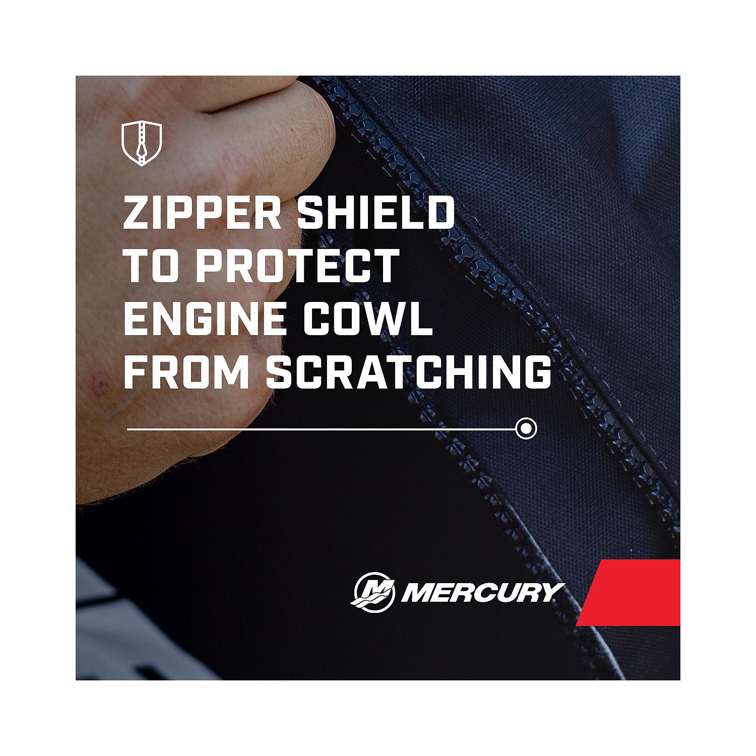 Mercury 8M0228538 bright white Tow N Stow cover for 350-425hp FourStroke outboard Zipper