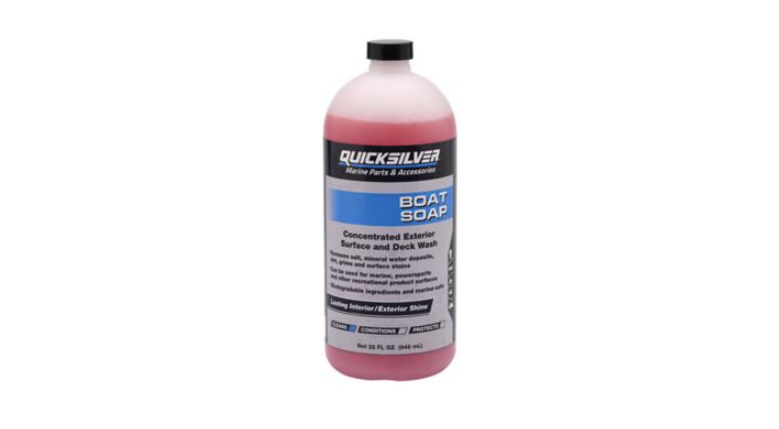 Quicksilver 8M0232638 Boat Soap 32 oz for aluminum fiberglass boats PWC recreational vehicles interior and exterior cleaning Front