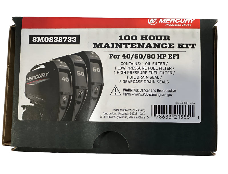 Mercury 100 hour maintenance kit - 40/50/60 HP EFI 8M0232733