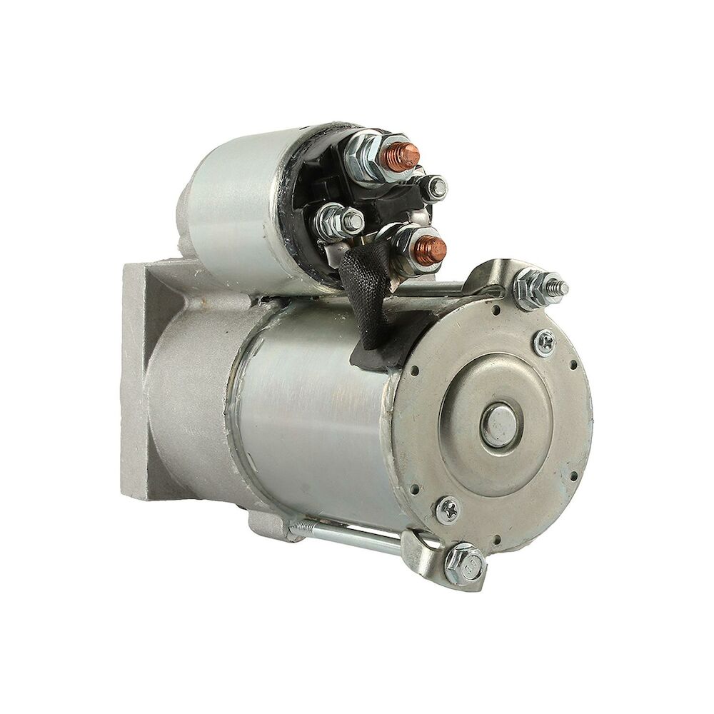 Quicksilver 8M6007404 starter motor and solenoid three-quarter view