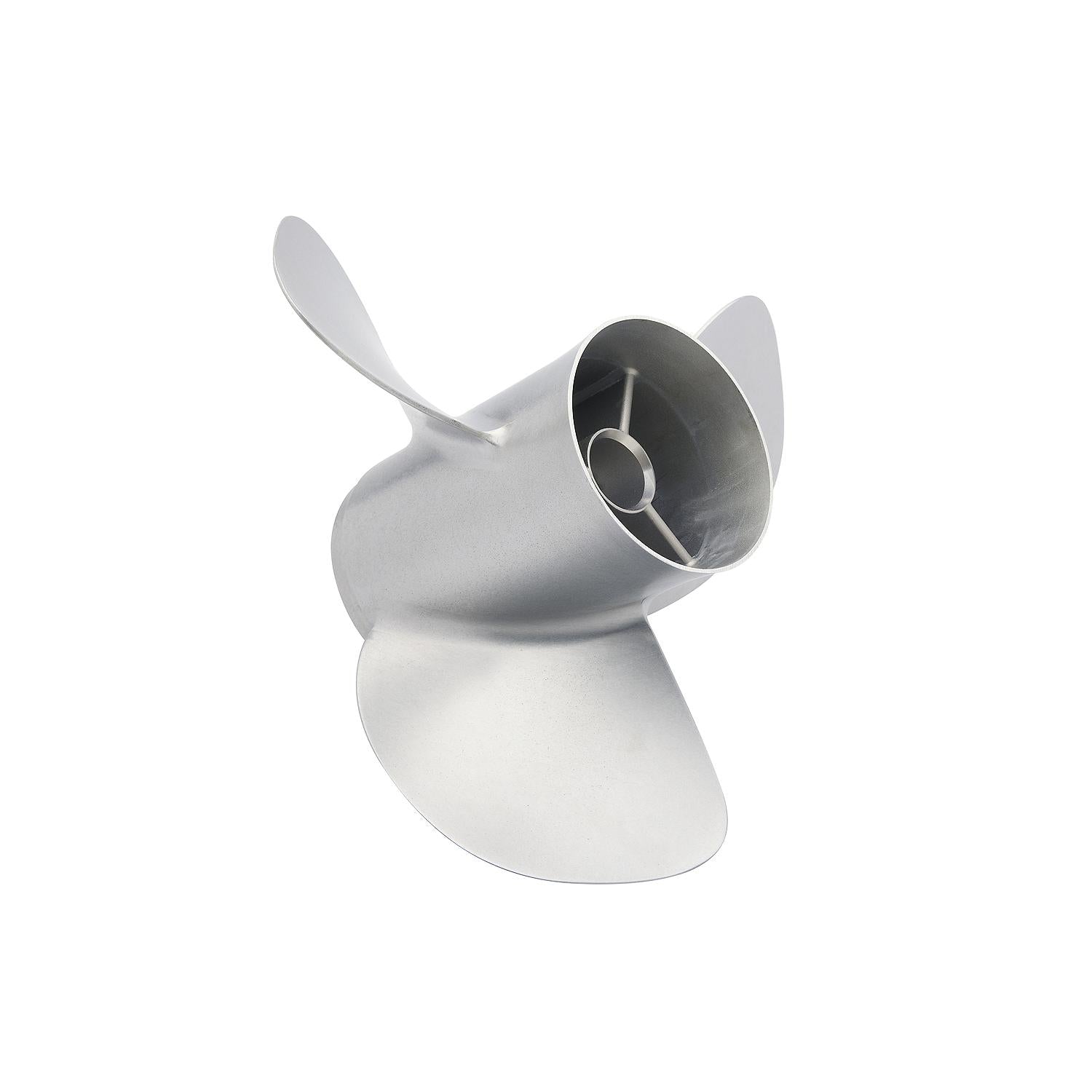 Mercury 8M8022370 Bravo Three Rear 3-Blade 14.4x20 RH Stainless Steel Propeller Left Angle