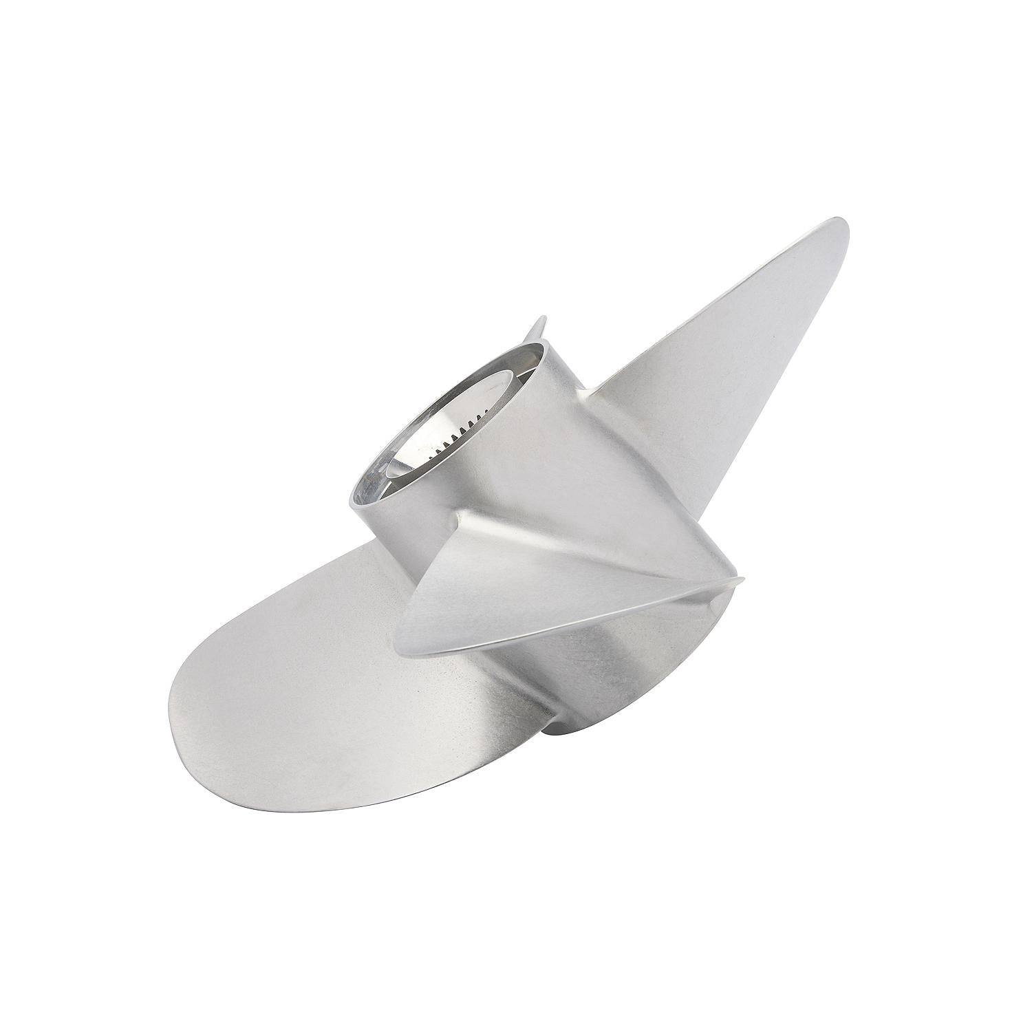 Mercury 8M8022380 Bravo Three Front 4-Blade 15.9x21 LH Stainless Steel Propeller Side