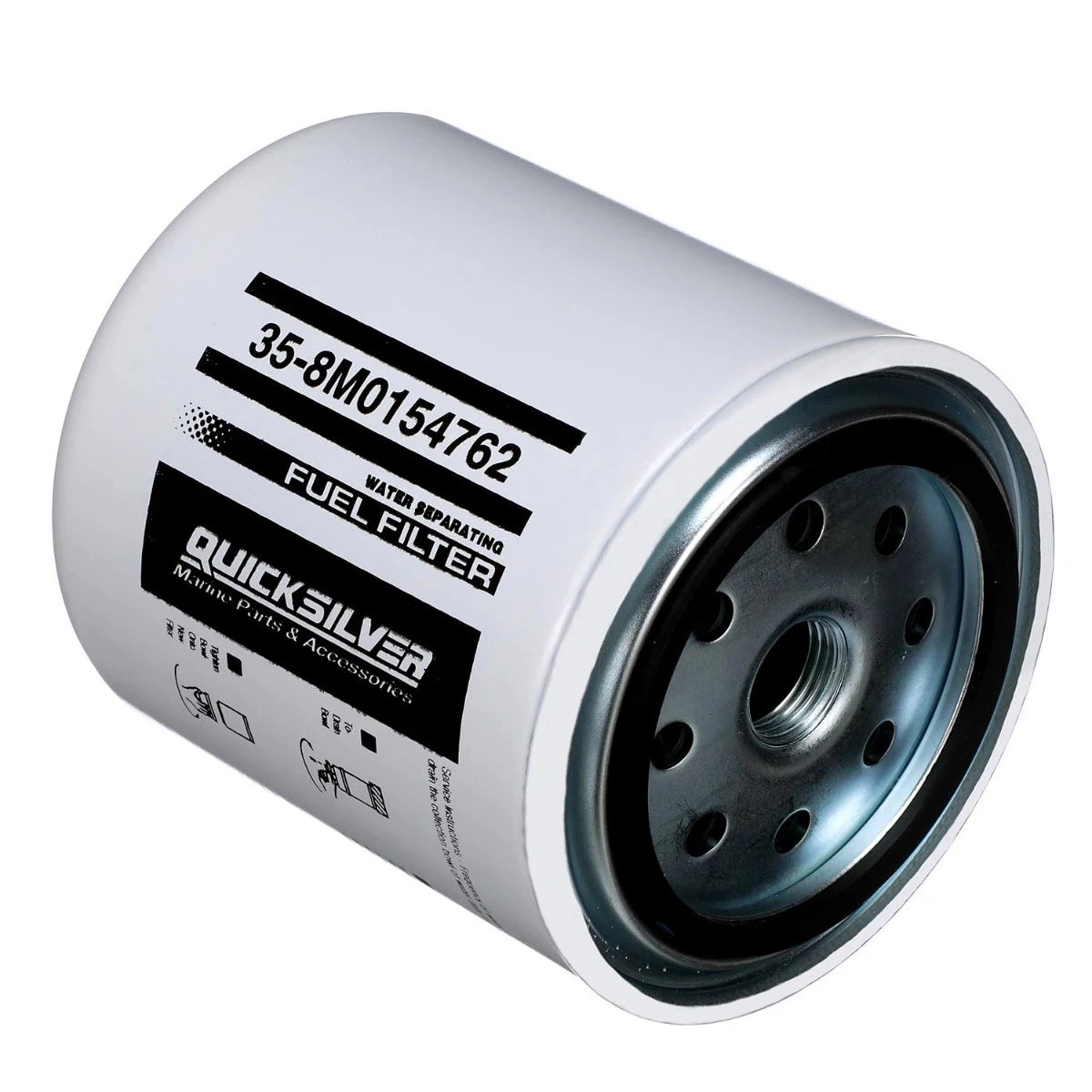 Quicksilver 8M0154752 10-micron water-separating fuel filter, long 110 mm canister for high-horsepower Yamaha outboards Angle