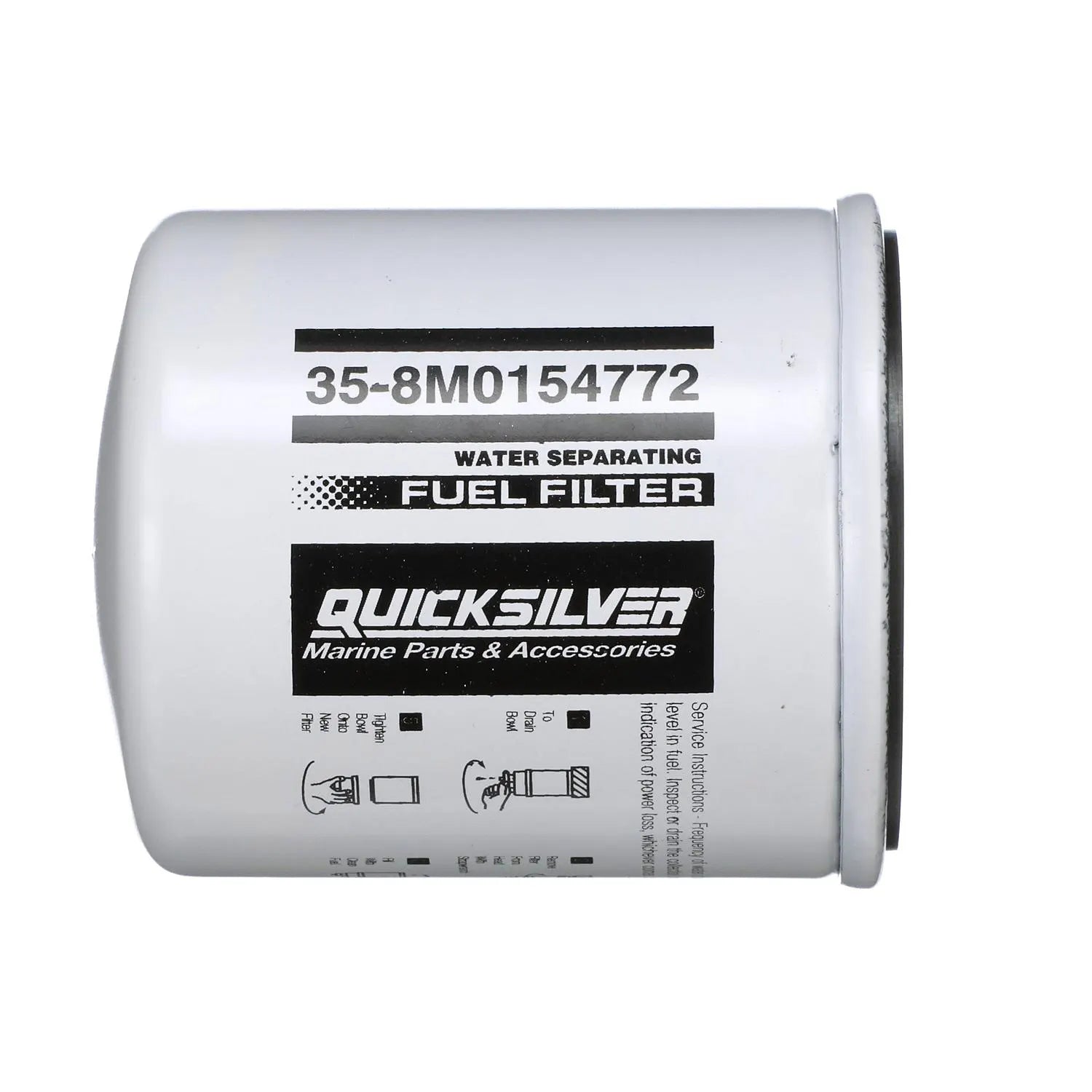 Quicksilver 8M0154772 10-micron water-separating fuel filter for select Johnson and Evinrude outboards