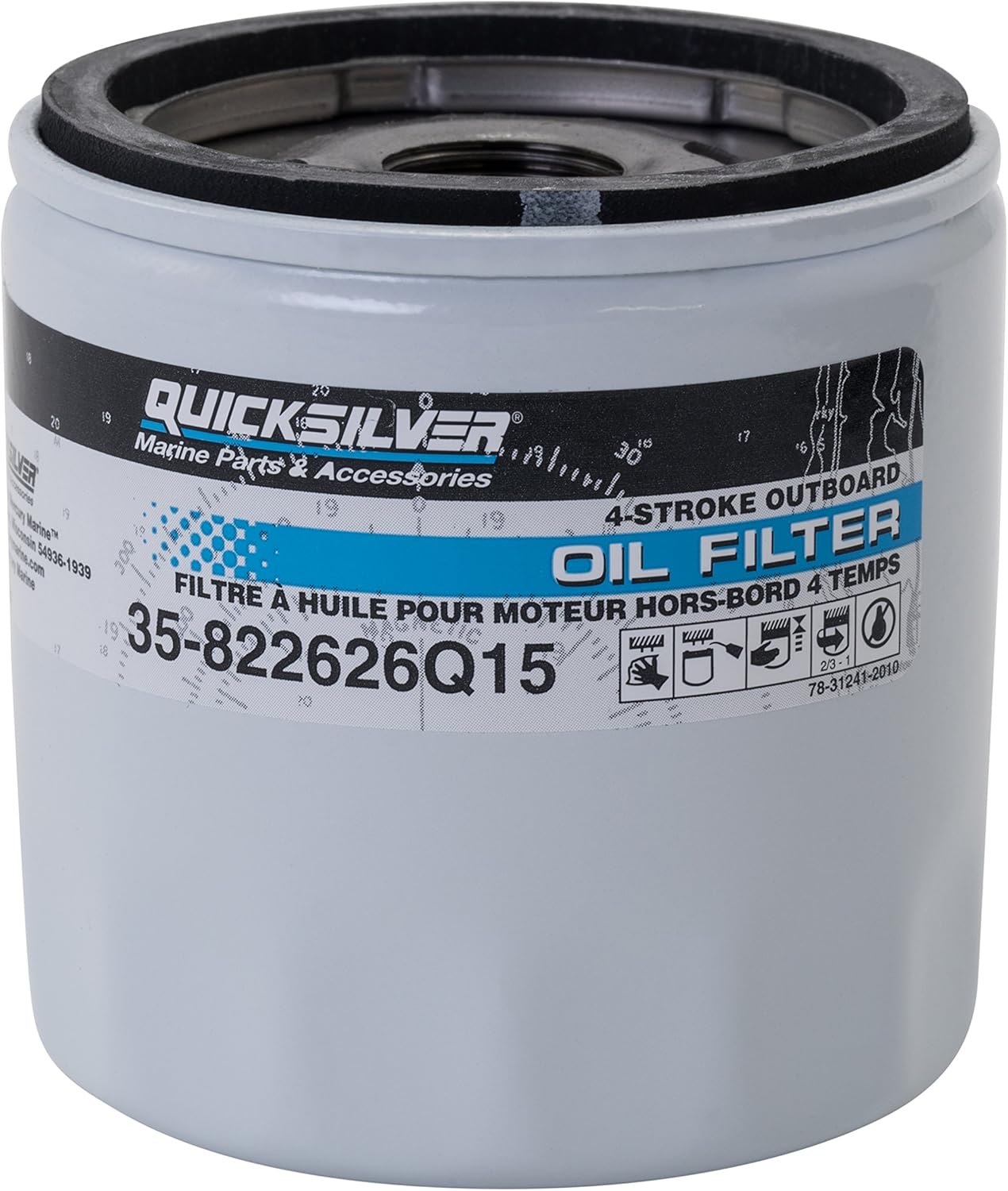 Quicksilver Oil Filter for Mercury and Mariner V-225 V-6 4-Stroke Outboards 822626Q15