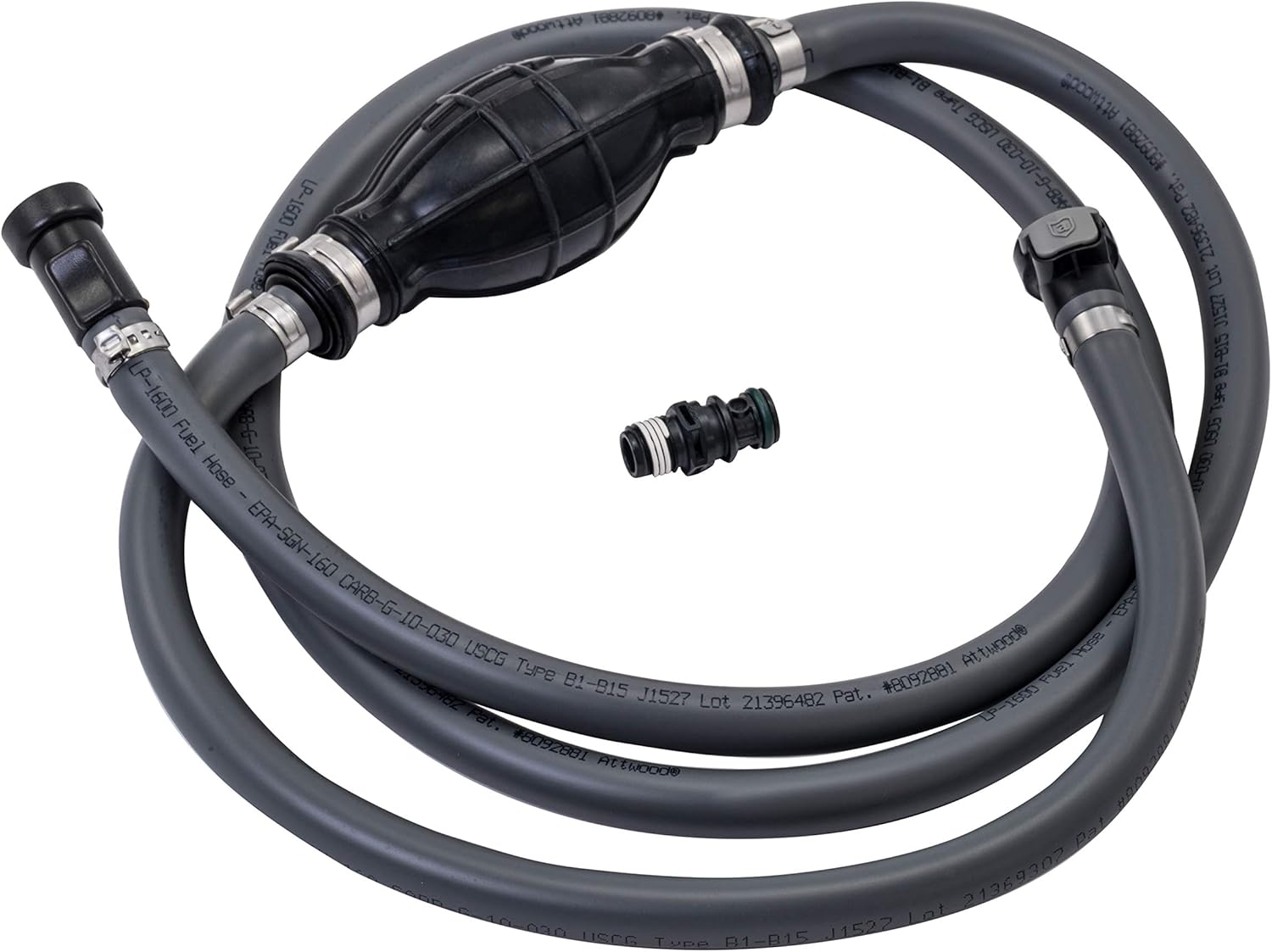 Attwood 93806EUS7 OMC Johnson Evinrude fuel line kit 3/8 inch by 6 foot with primer bulb and fuel connectors