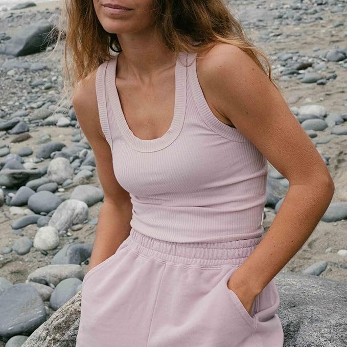 Billabong Women’s Rerun Knit Tank – Haze Scoop Neck Ribbed Tank Action