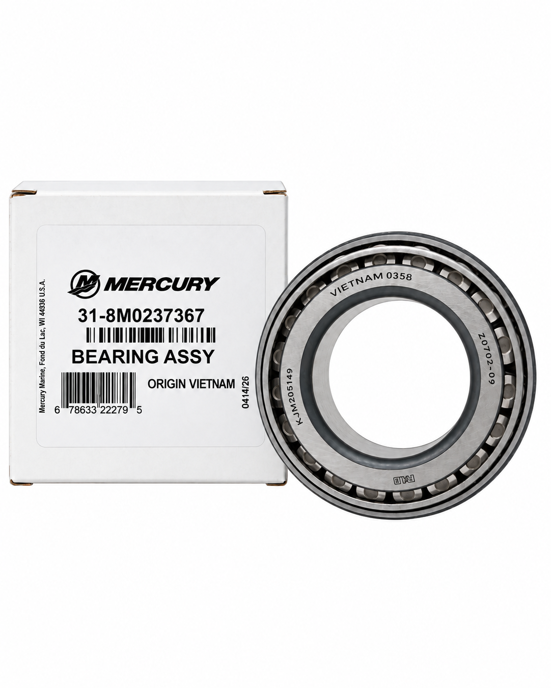 Mercury 8M0237367 Bearing Assembly bearing and packaging