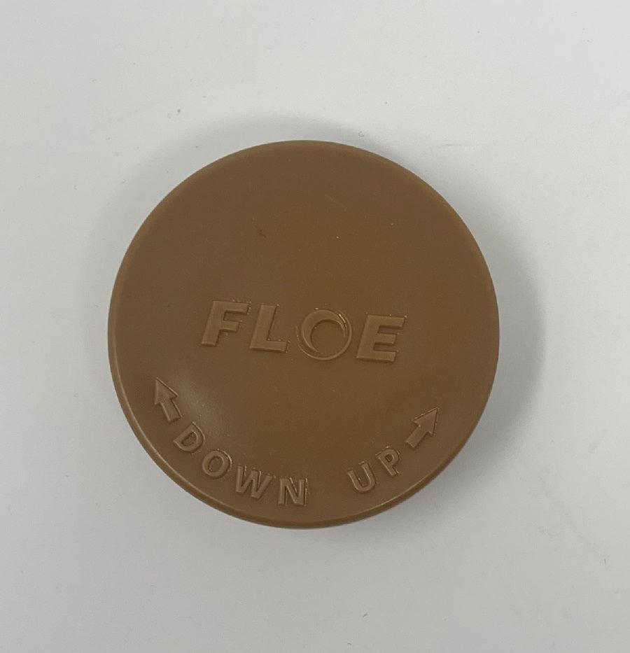 FLOE 2″ round dock cap plug fits the deck access hole above adjustable screw legs. Chestnut - OEM fit for FLOE docks.