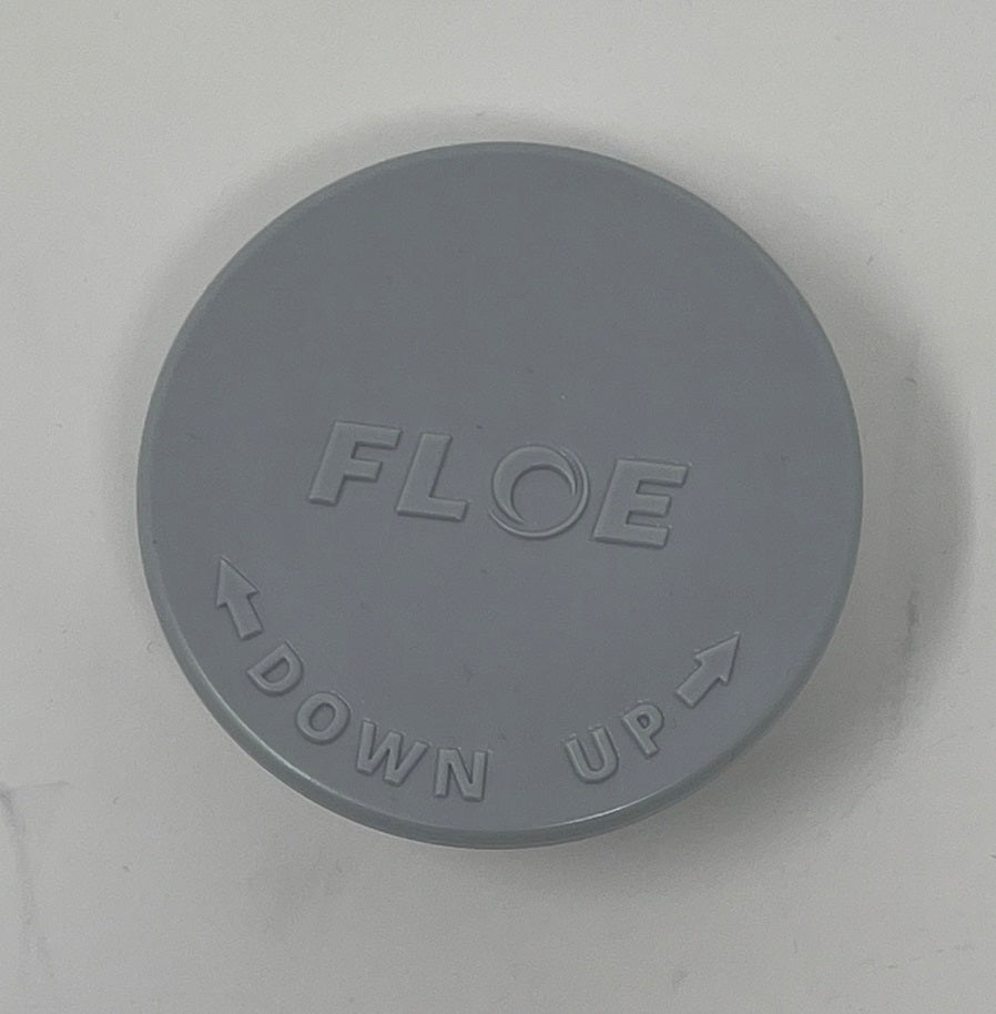 FLOE 2″ round dock cap plug fits the deck access hole above adjustable screw legs. Grey - OEM fit for FLOE docks.