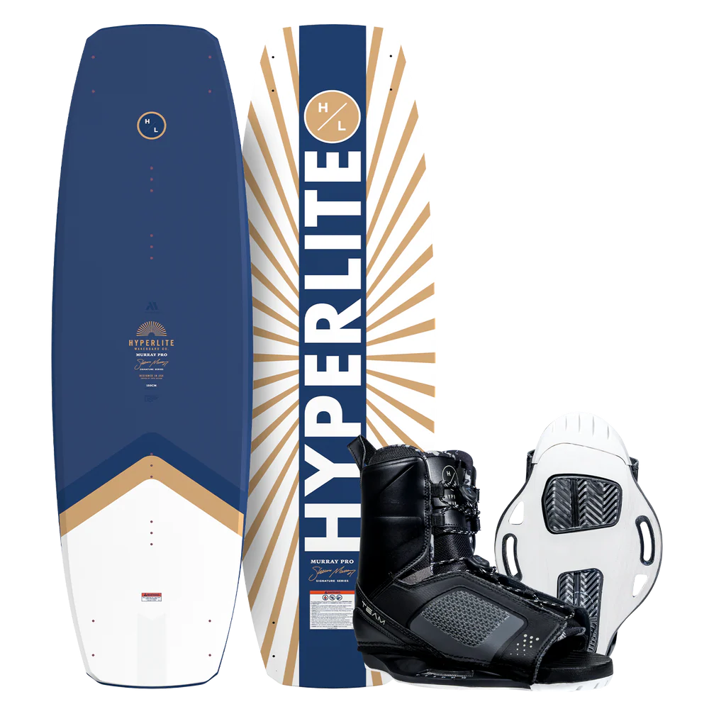 Hyperlite Murray Pro Wakeboard with Team OT Bindings - Full Setup View