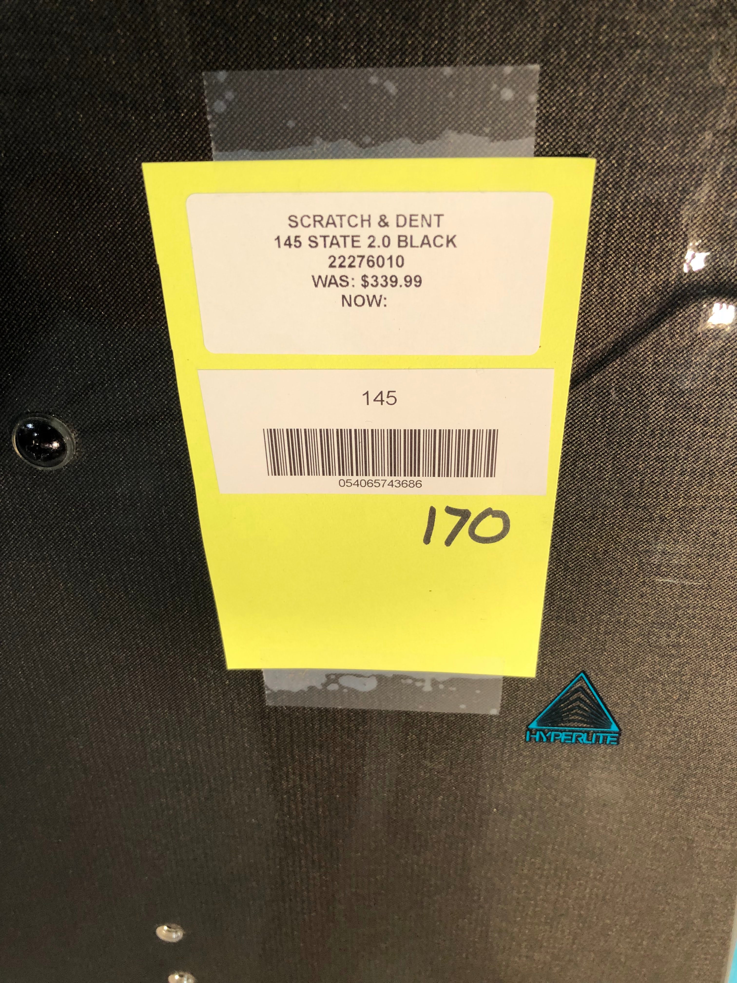 Hyperlite - 145 State 2.0 Black Wakeboard - Scratch N Dent SD170