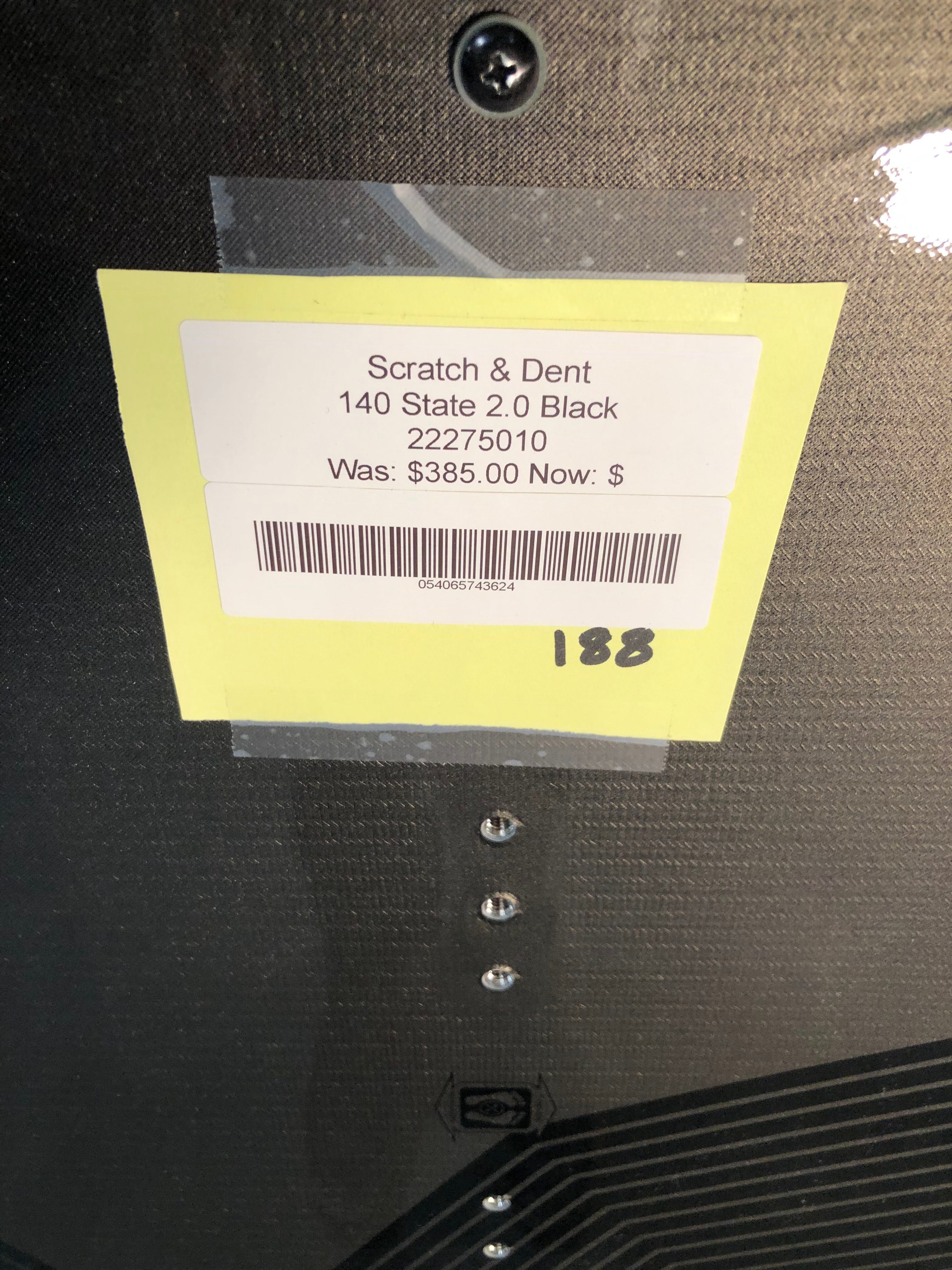 Hyperlite - 140 State 2.0 Black Wakeboard - Scratch N Dent SD188