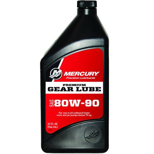 Mercury Marine 80W-90 Premium Gear Lube, Marine Engine, 32 oz. 858058K01