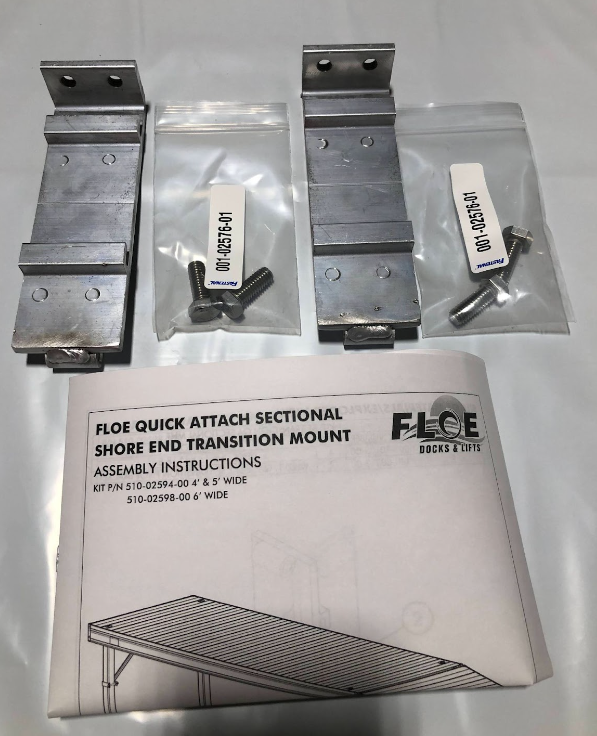 FLOE Shore-End Transition Ramp Attachment Kit – for Roll-In & Sectional Docks QA Sectional